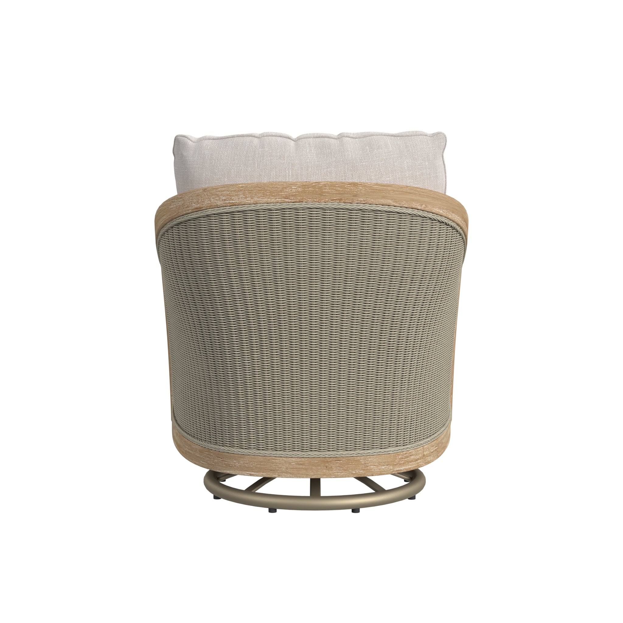 Cambria Swivel Club Chair in Canvas Canvas w/ Self Welt