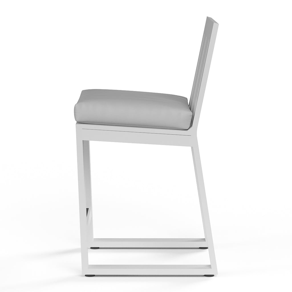 Newport Barstool in Cast Silver, No Welt