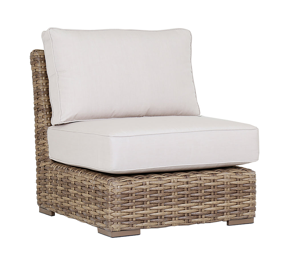 Havana Armless Club in Canvas Flax w/ Self Welt
