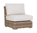 Havana Armless Club in Canvas Flax w/ Self Welt