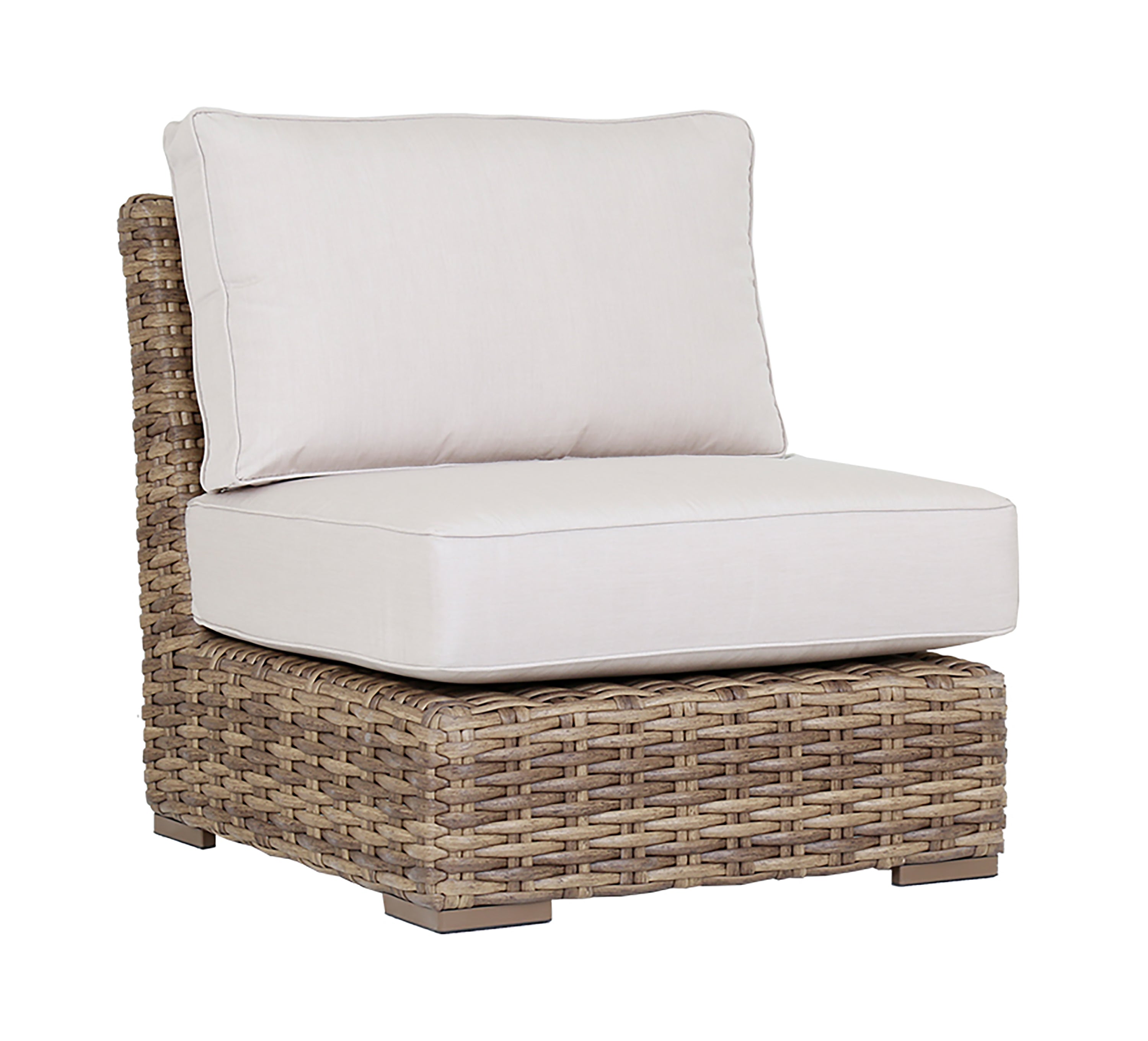Havana Armless Club in Canvas Flax w/ Self Welt