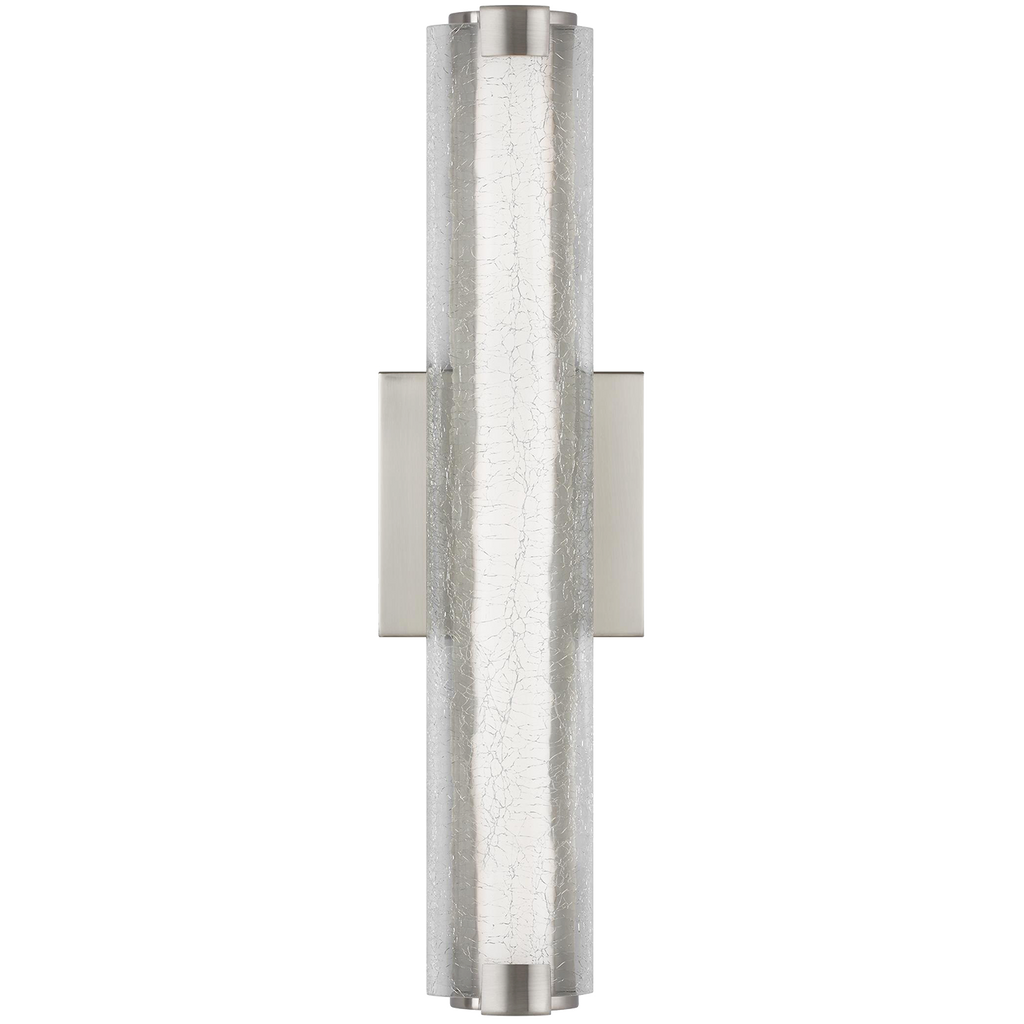 Cutler 18" Crackle Glass LED Sconce Satin Nickel Bulbs Inc