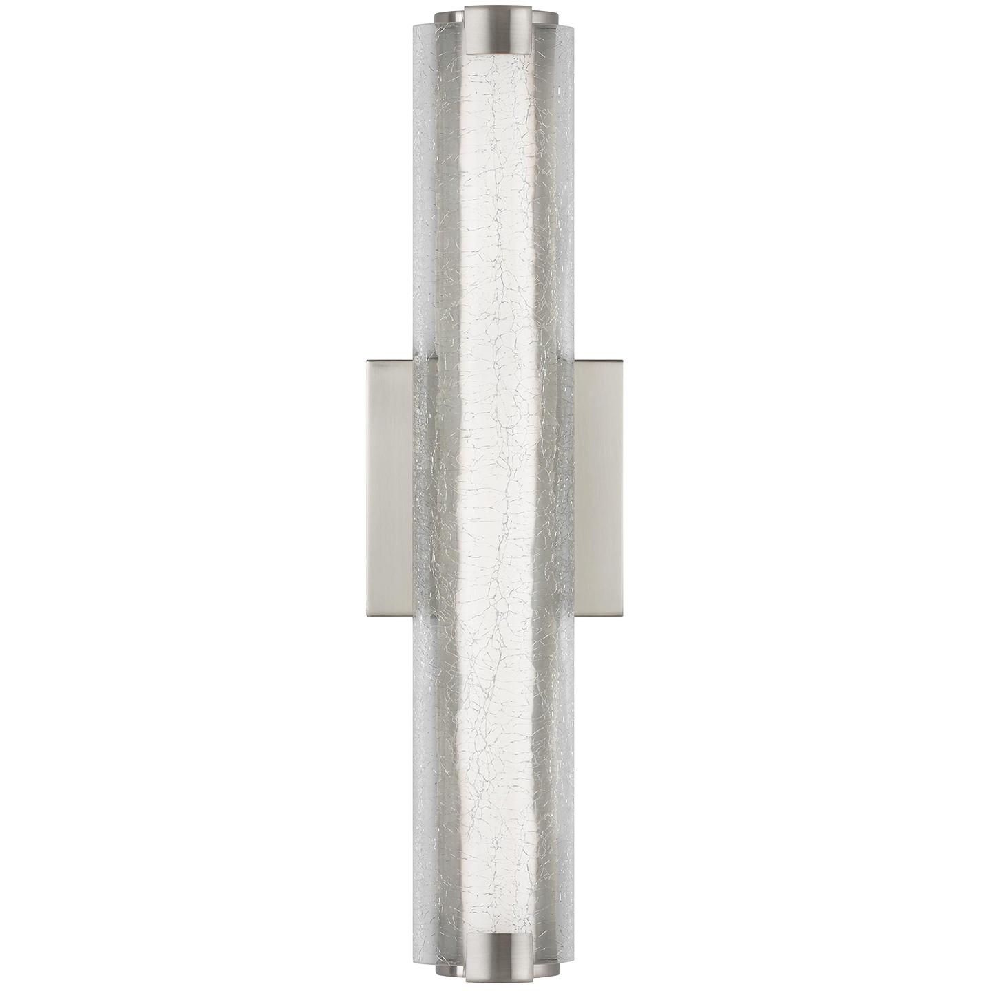 Cutler 18" Crackle Glass LED Sconce Satin Nickel Bulbs Inc