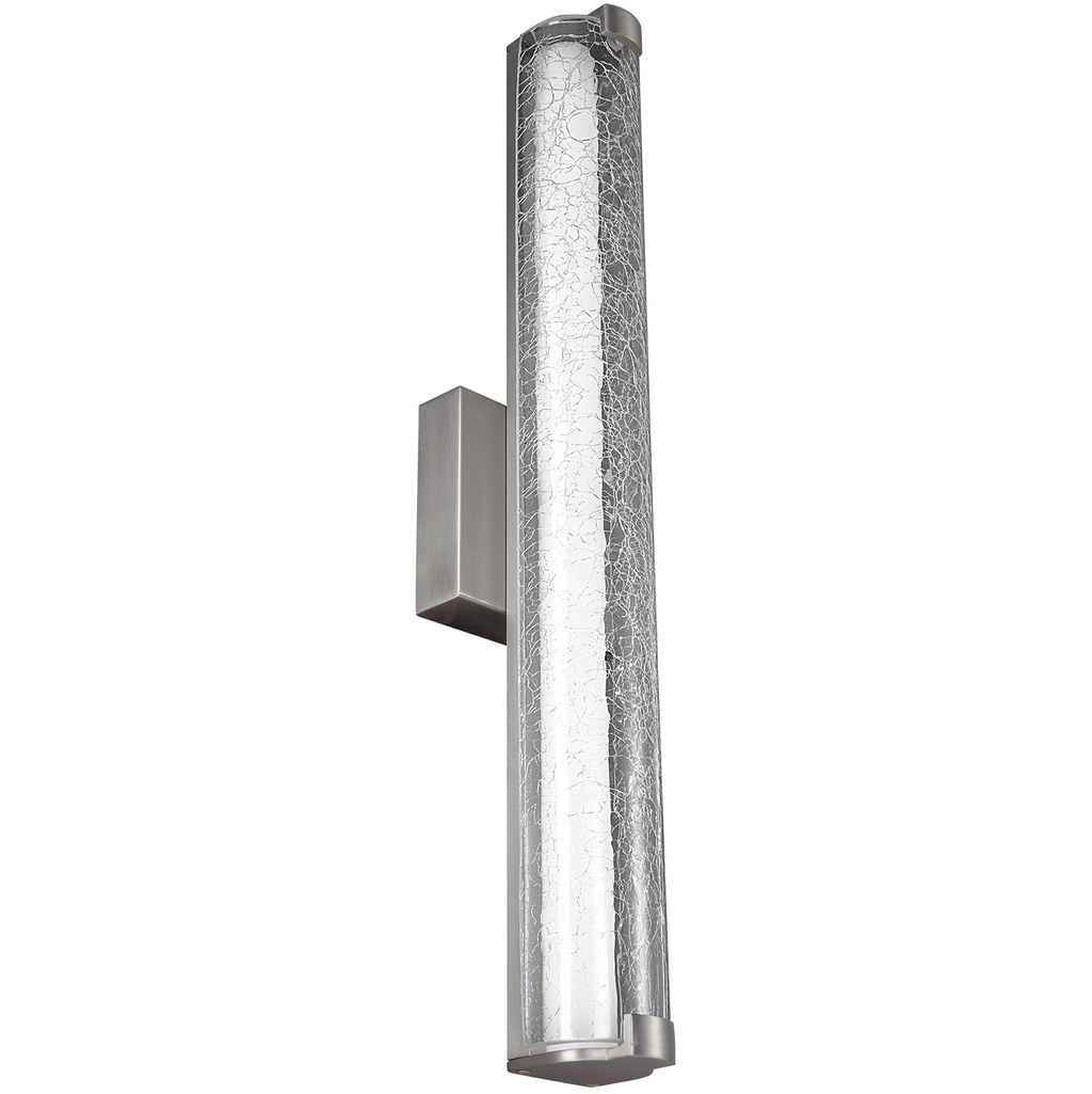 Cutler 24" Crackle Glass LED Vanity Satin Nickel Bulbs Included