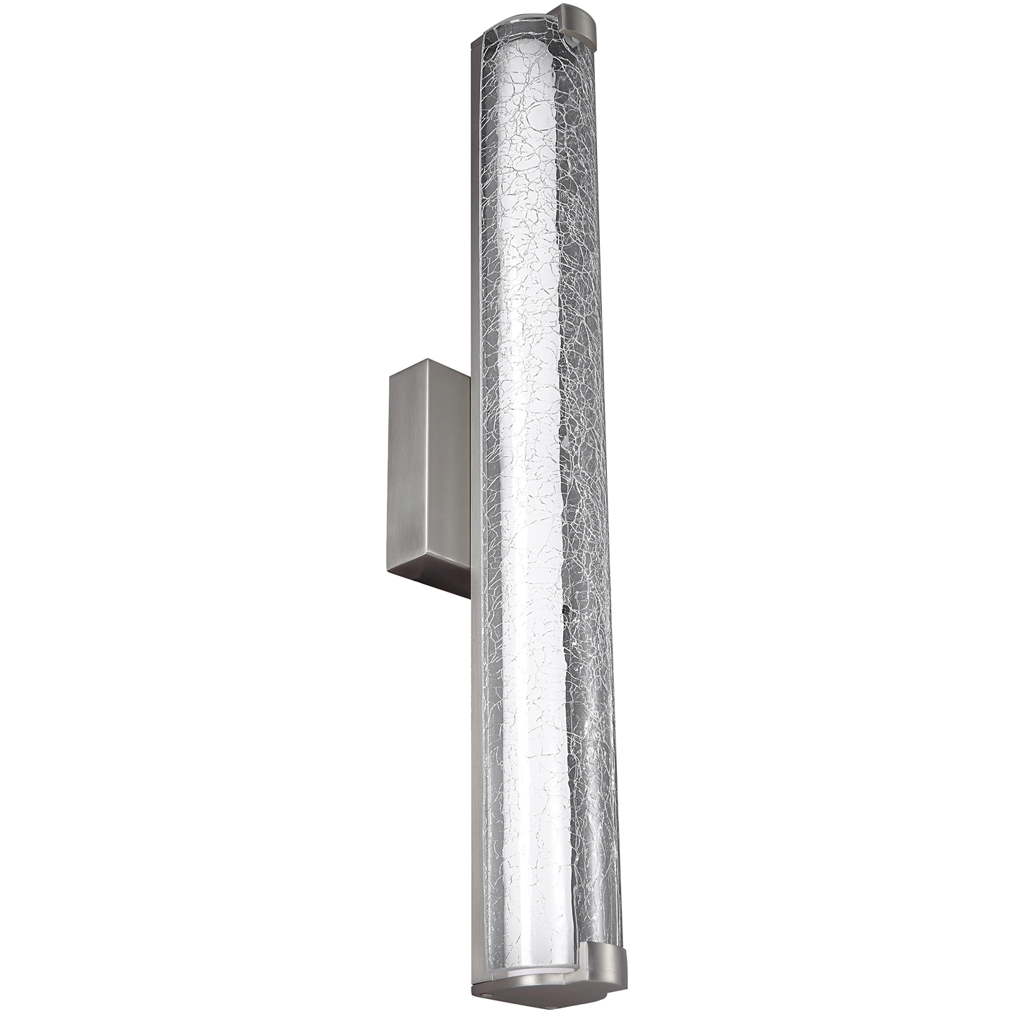 Cutler 24" Crackle Glass LED Vanity Satin Nickel Bulbs Included