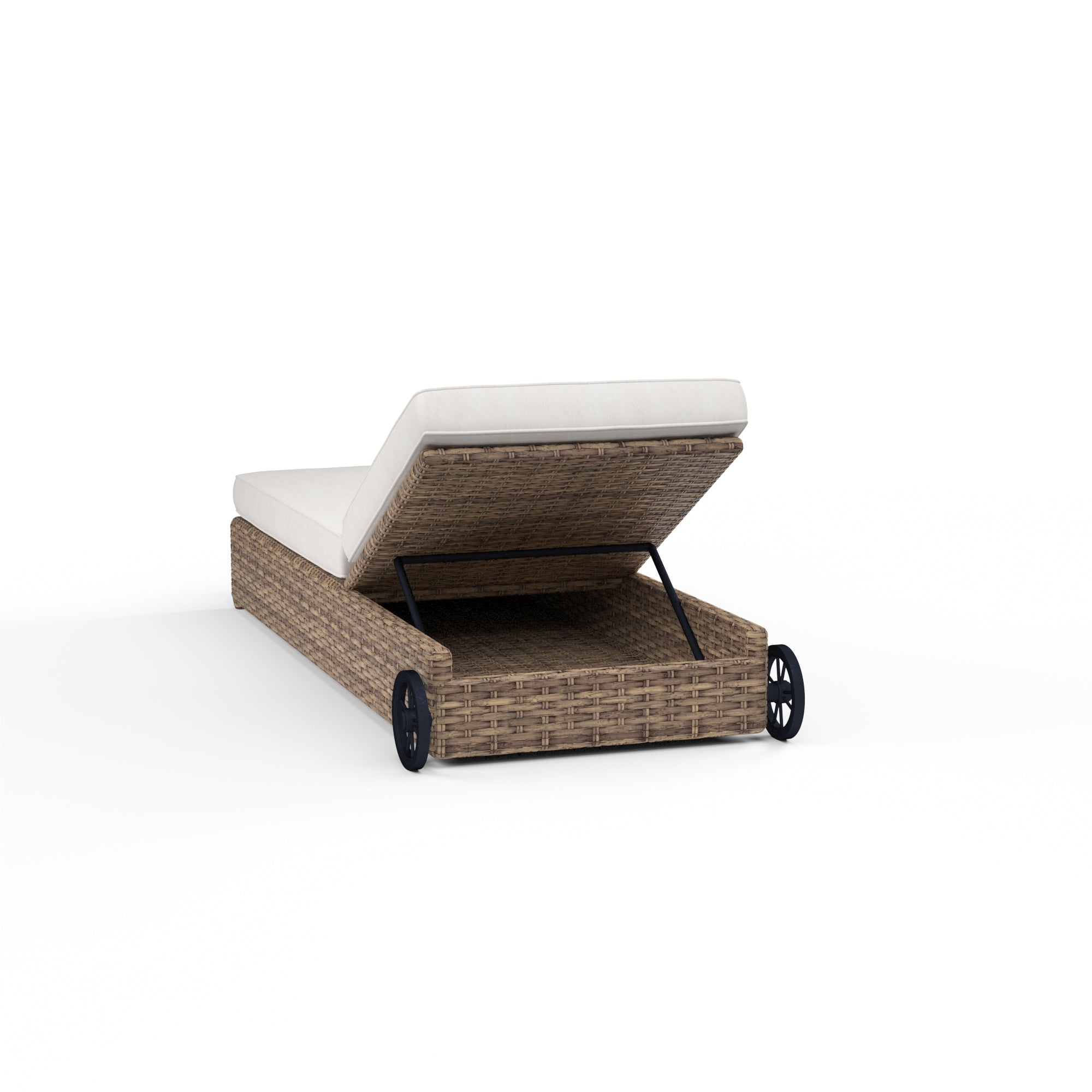 Havana Adjustable Chaise in Canvas Flax w/ Self Welt