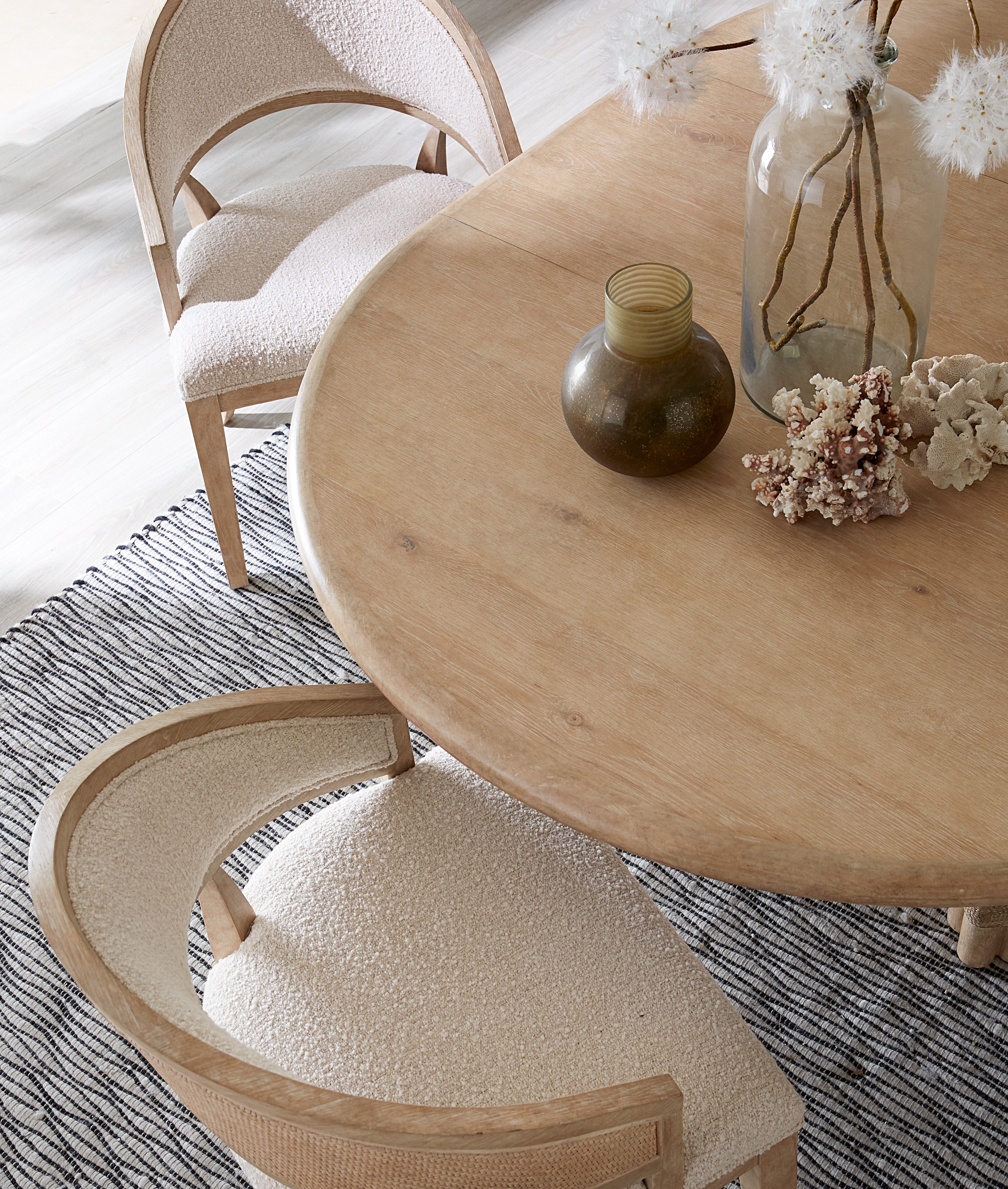 Retreat Pole Rattan Round Dining Table with 1-20in Leaf | Dune