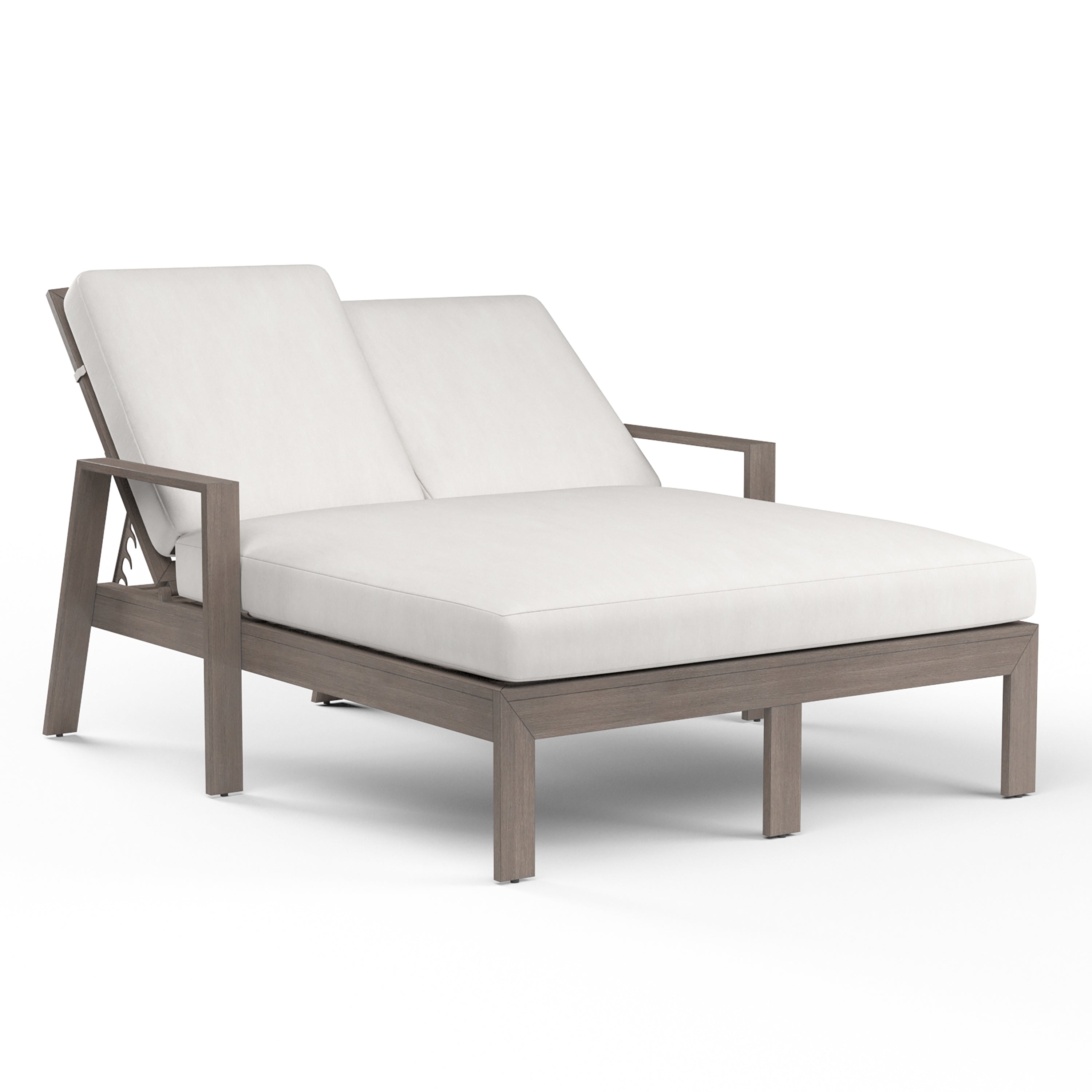 Laguna Double Chaise Lounge in Canvas Flax, No Welt