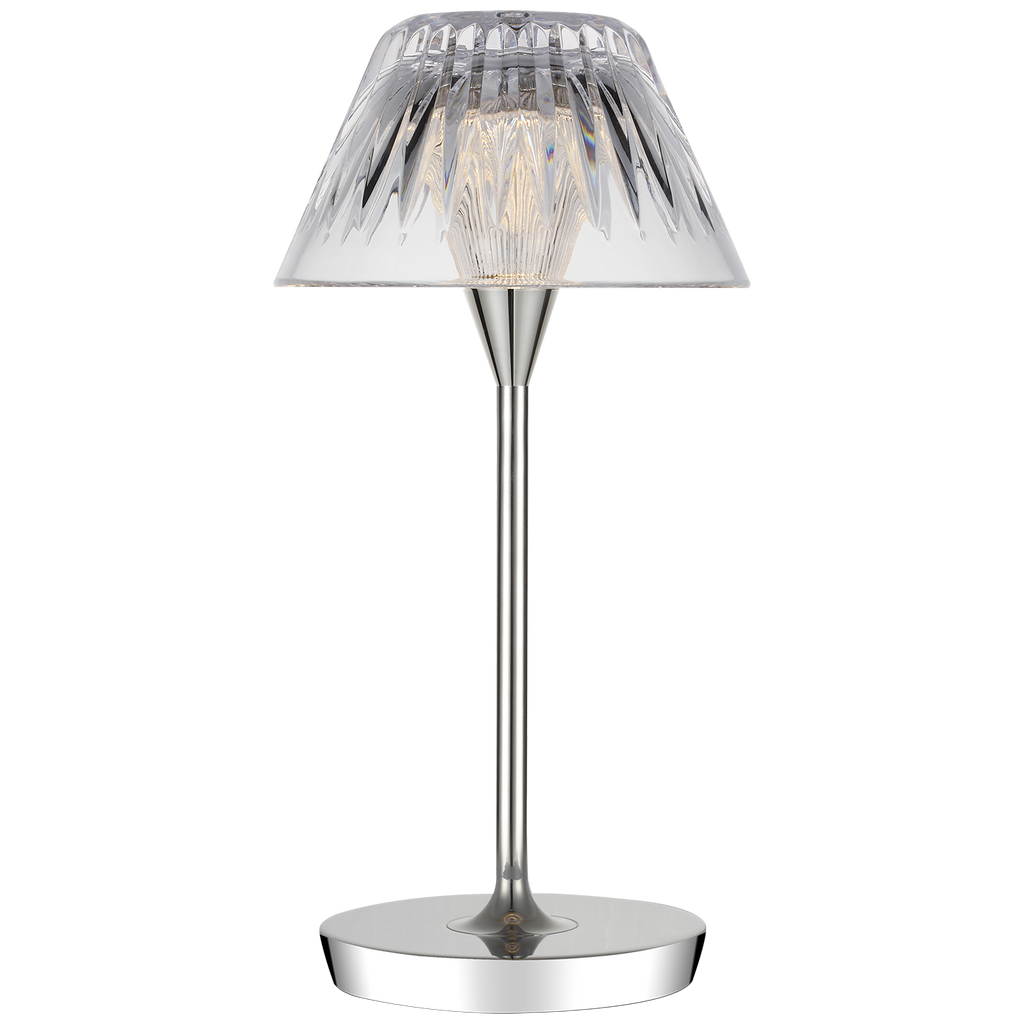 Blaze 12" Rechargeable Table Lamp | Polished Nickel | Clear Crystal