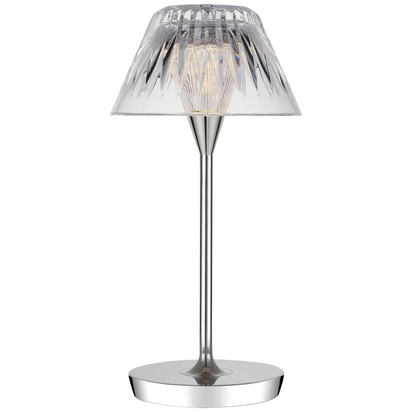 Blaze 12" Rechargeable Table Lamp | Polished Nickel | Clear Crystal