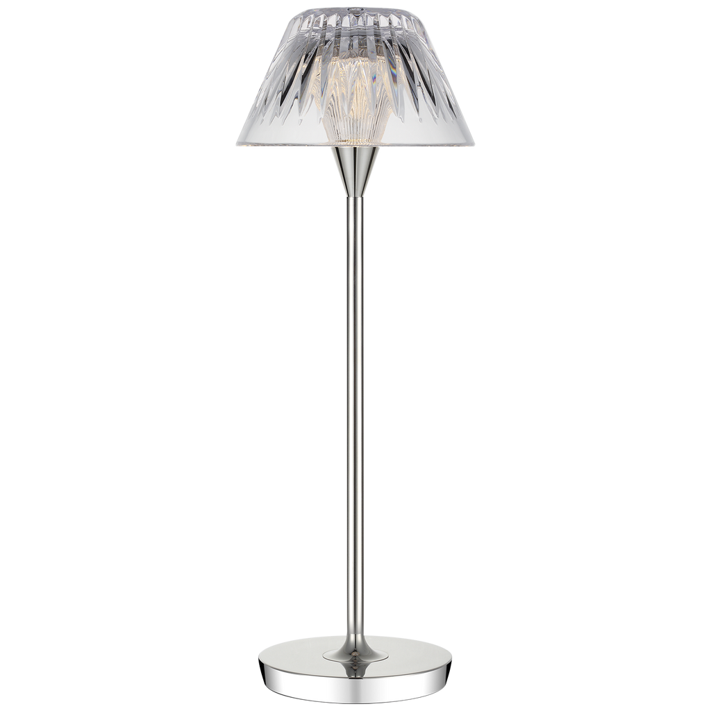 Blaze 16" Rechargeable Table Lamp | Polished Nickel | Clear Crystal