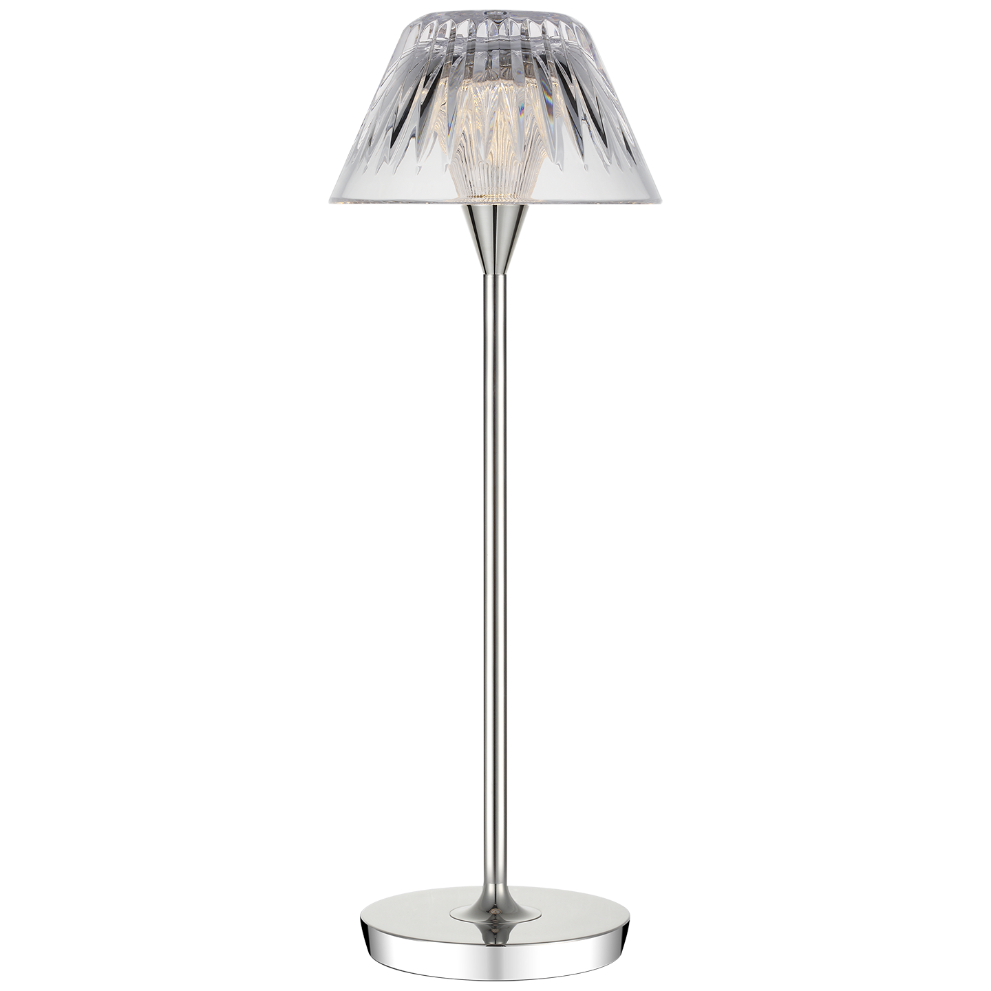 Blaze 16" Rechargeable Table Lamp | Polished Nickel | Clear Crystal