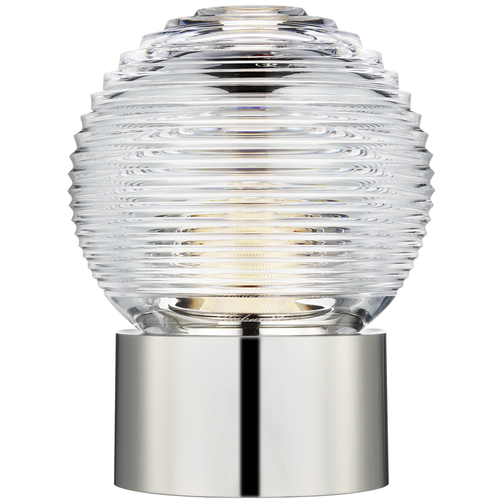 Circon 7" Rechargeable Accent Lamp | Polished Nickel | Clear Crystal