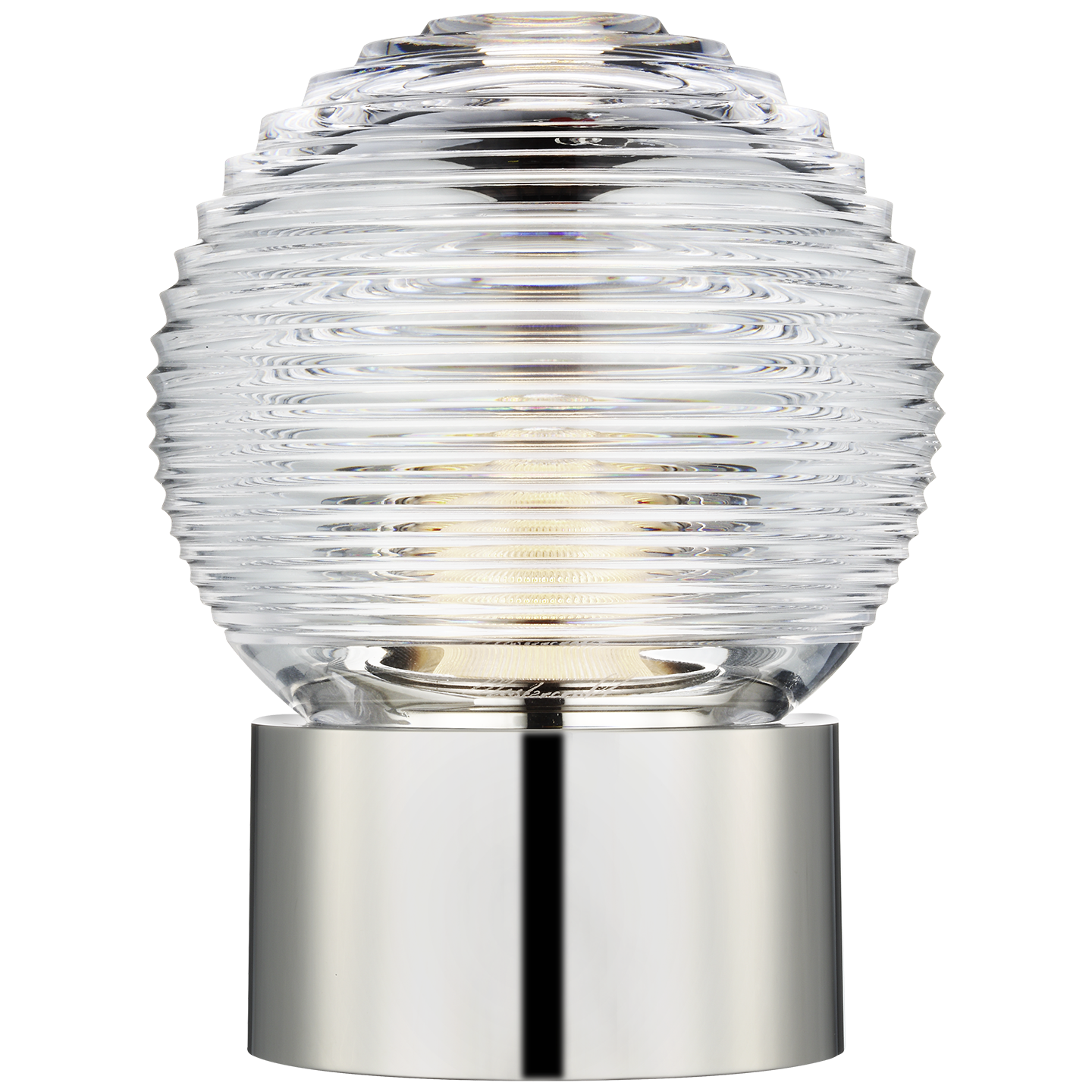 Circon 7" Rechargeable Accent Lamp | Polished Nickel | Clear Crystal