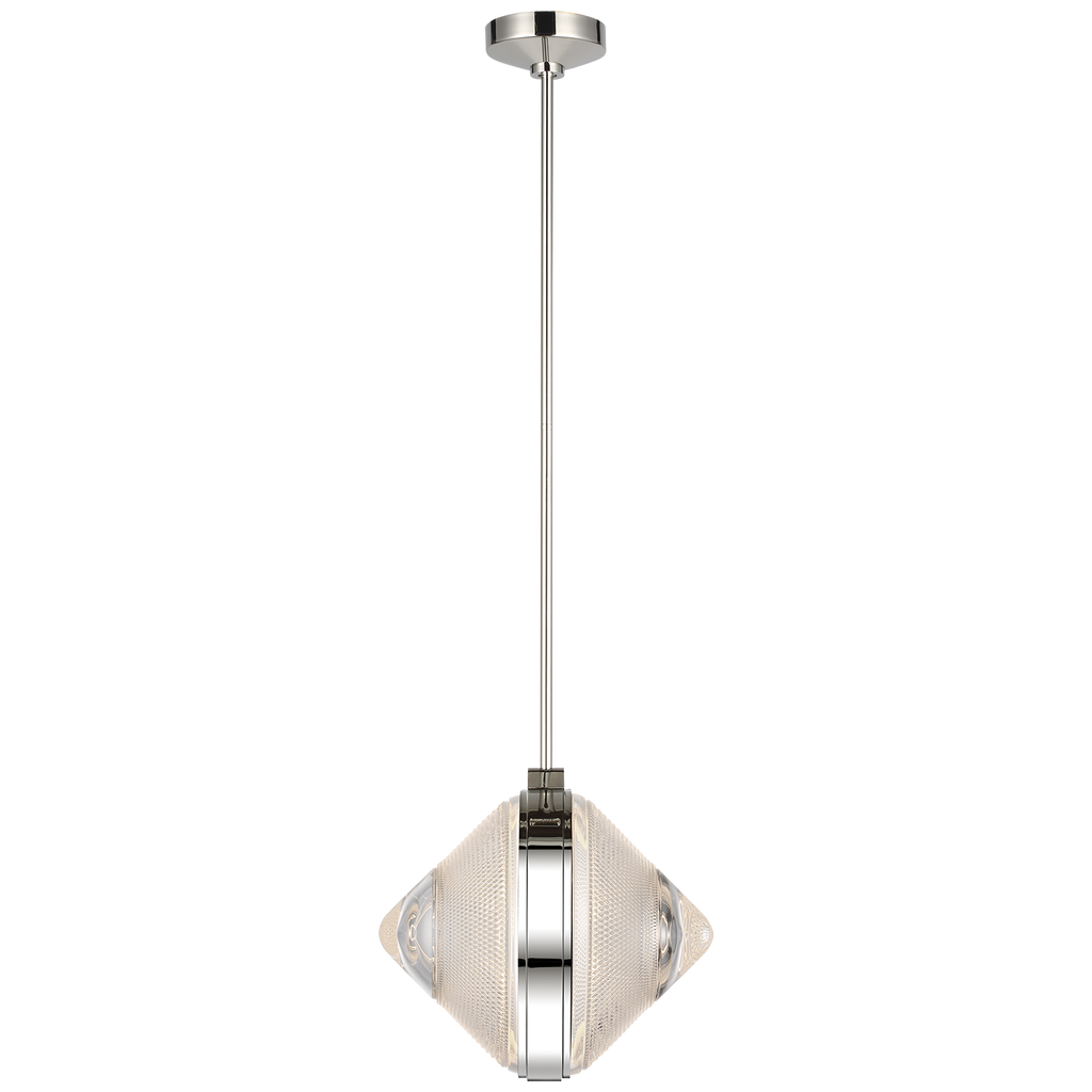 Copper Coast 15" Pendant | Polished Nickel | Karo Cut Clear Crystal