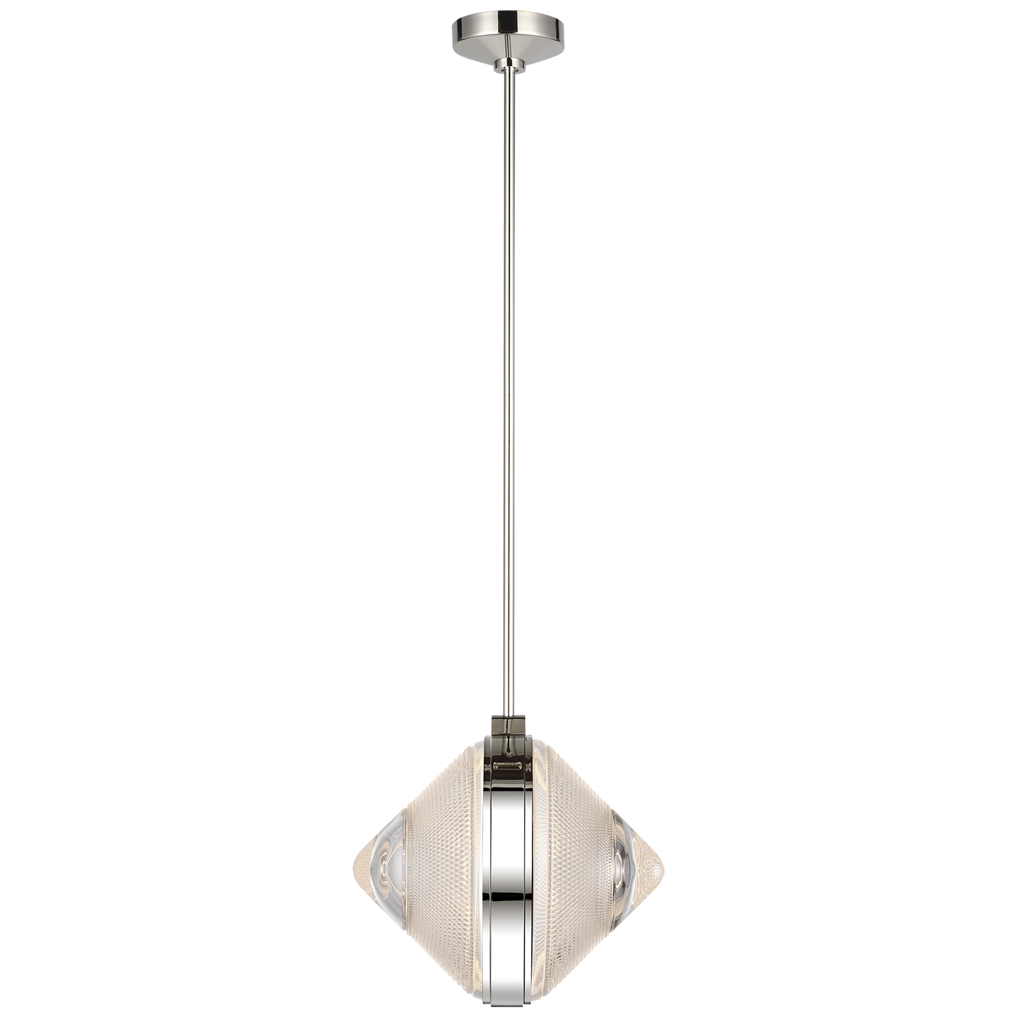 Copper Coast 15" Pendant | Polished Nickel | Karo Cut Clear Crystal