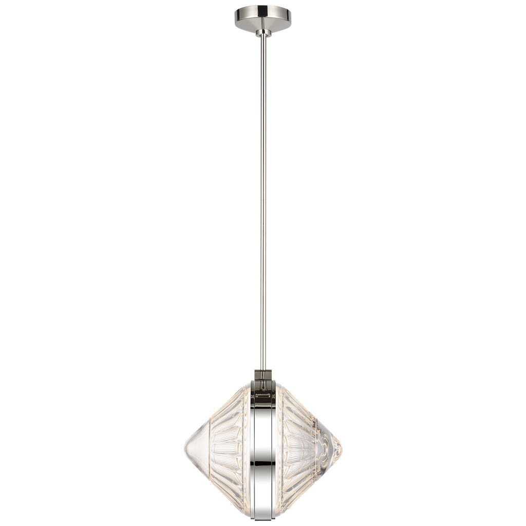 Copper Coast 15" Pendant | Polished Nickel | Olive Cut Clear Crystal