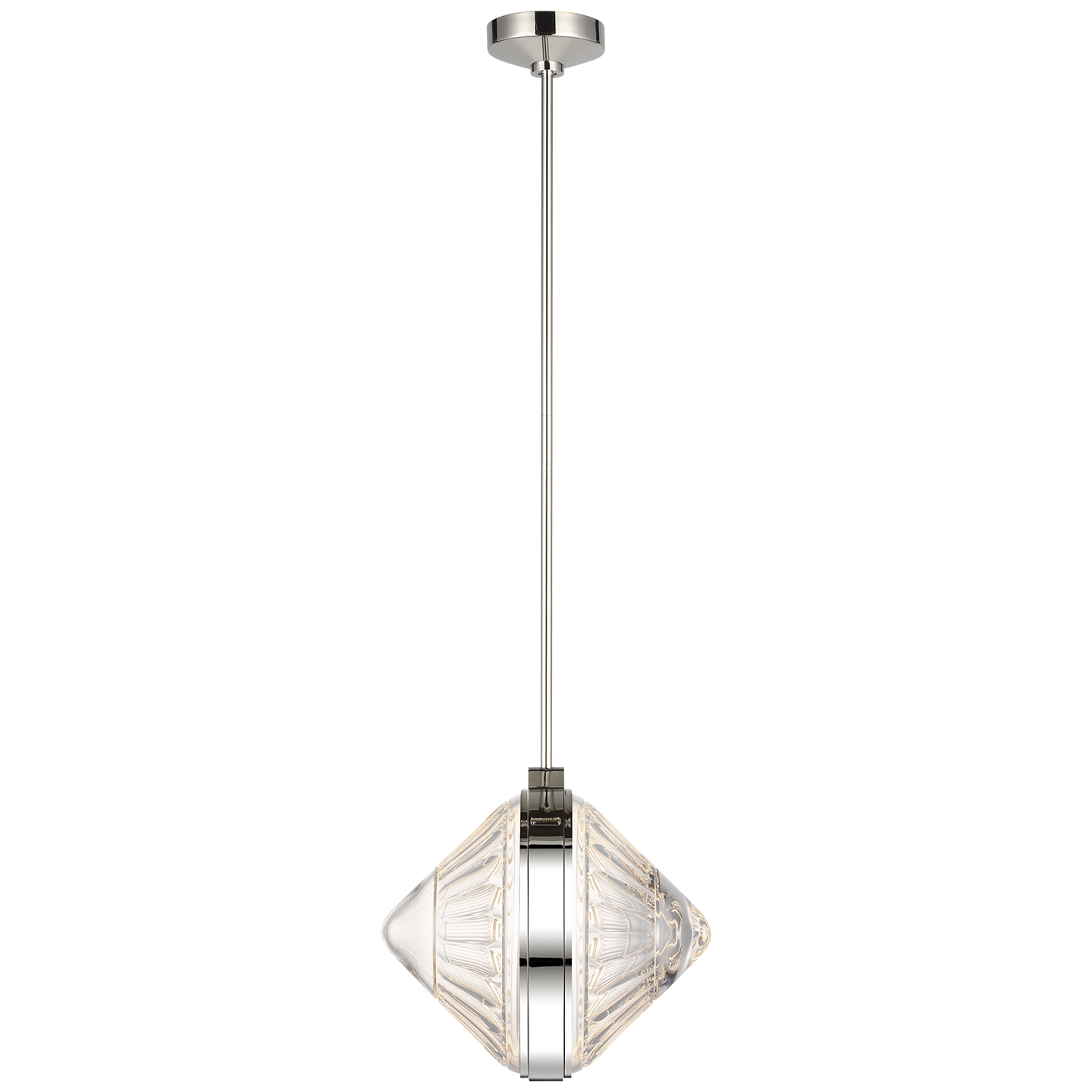 Copper Coast 15" Pendant | Polished Nickel | Olive Cut Clear Crystal