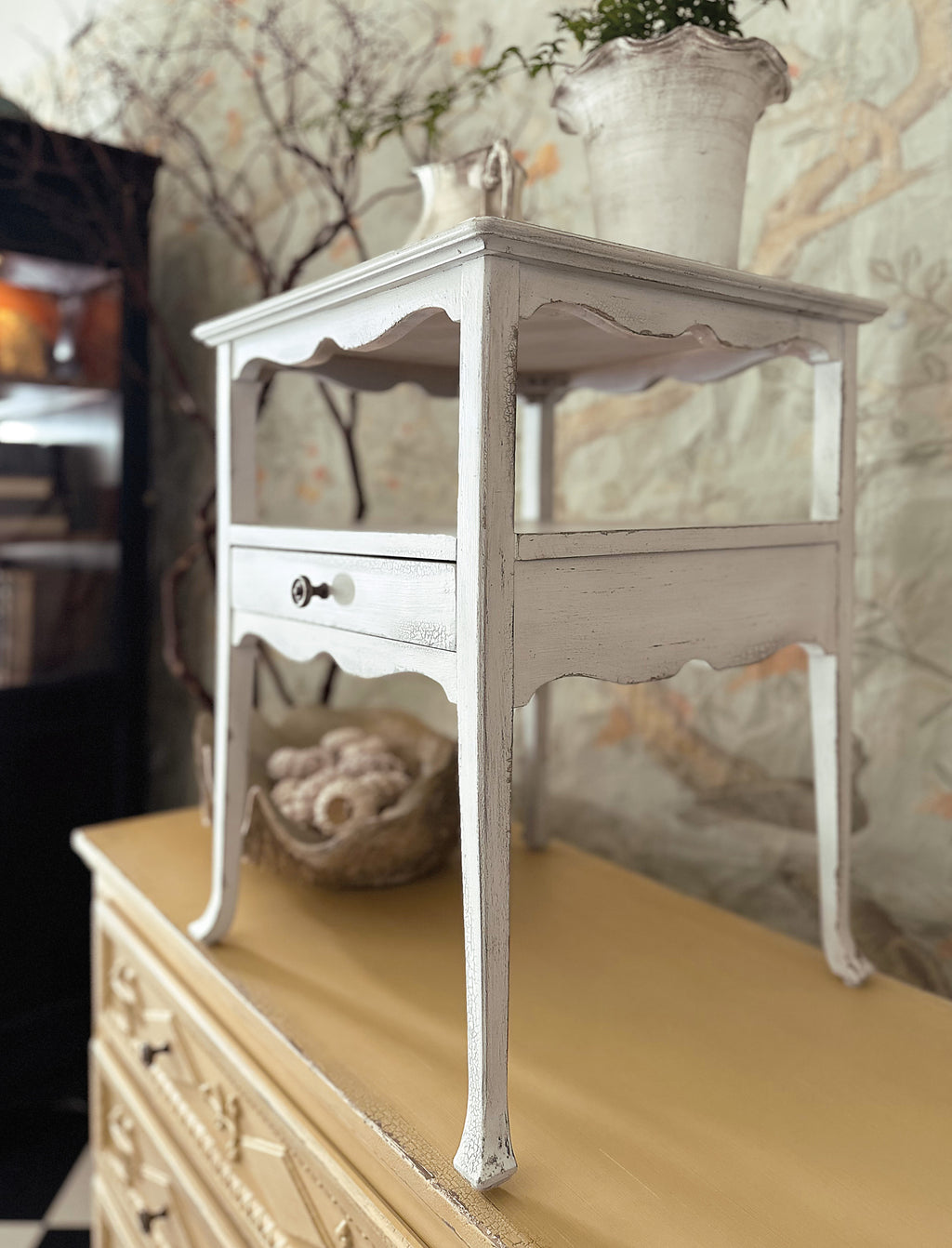 Charleston One-Drawer Accent Table | Cream, Beige