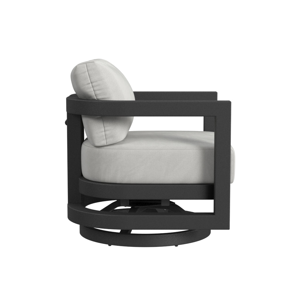 Malibu Swivel Chair in Cast Silver, No Welt