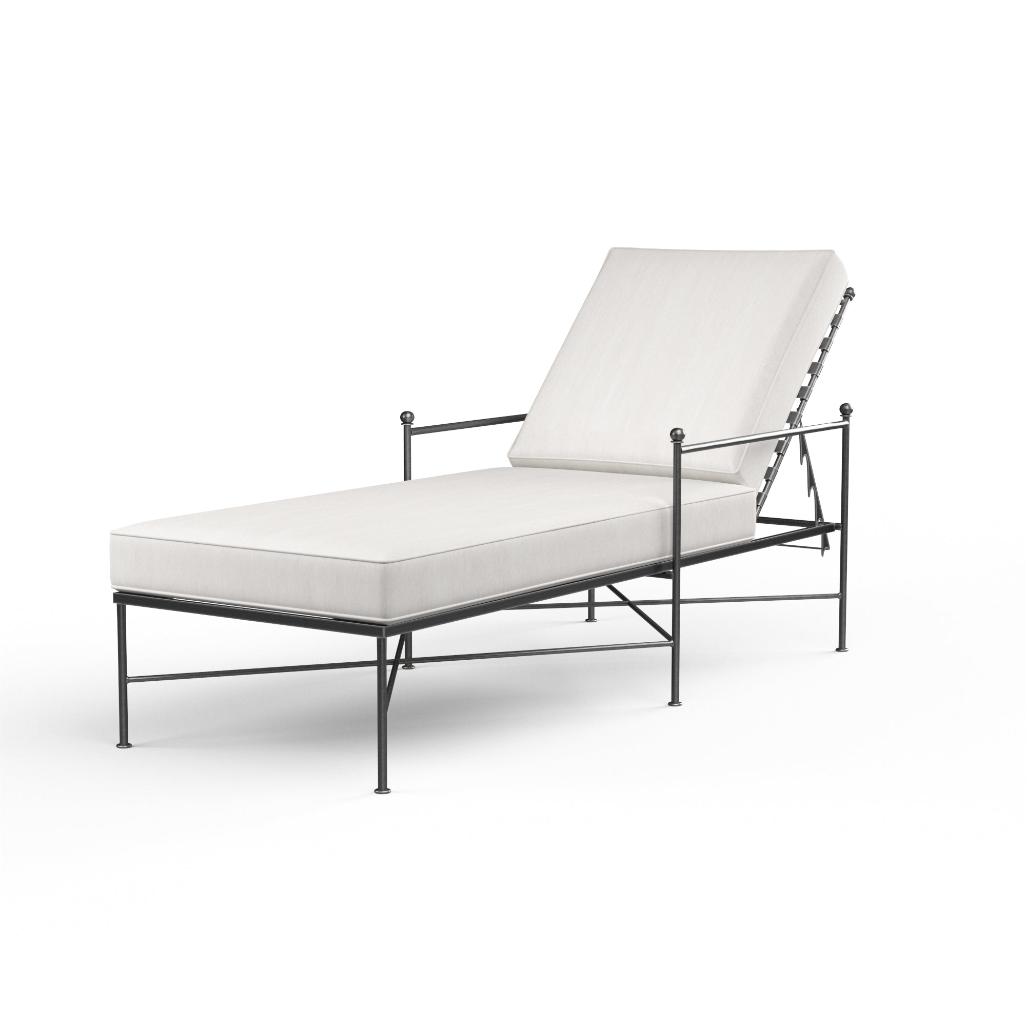 Provence Chaise Lounge in Canvas White w/ Self Welt