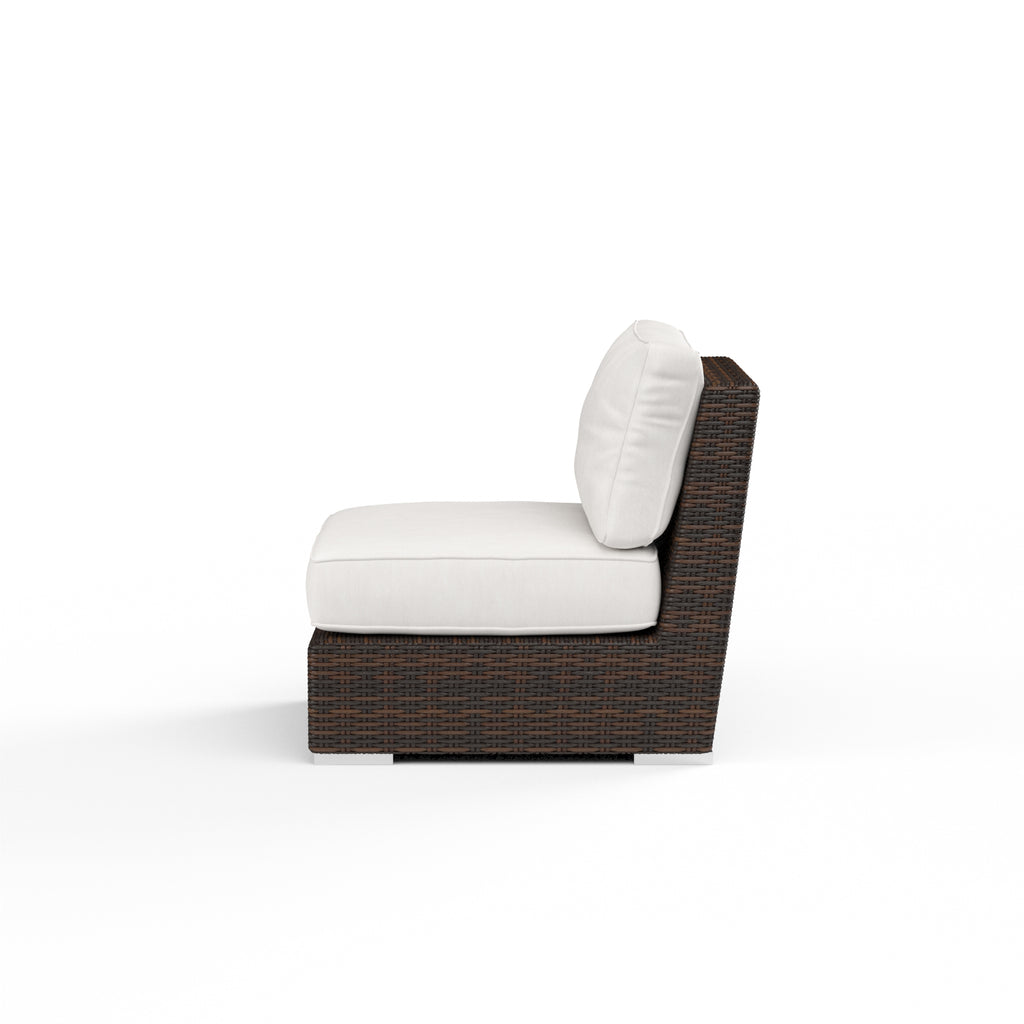 Montecito Armless Club Chair in Canvas Flax w/ Self Welt