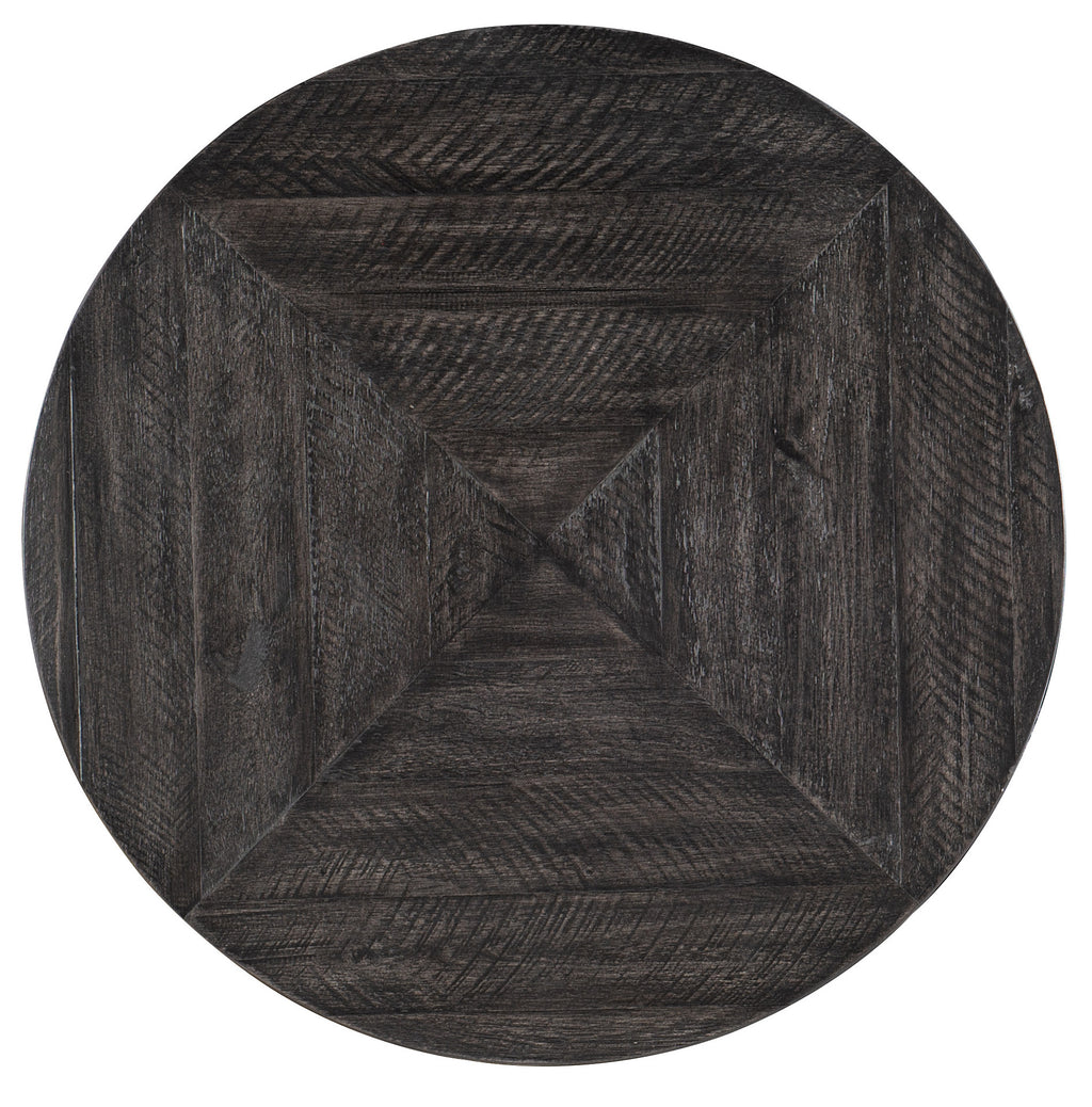 St. Armand Round End Table | Distressed Black