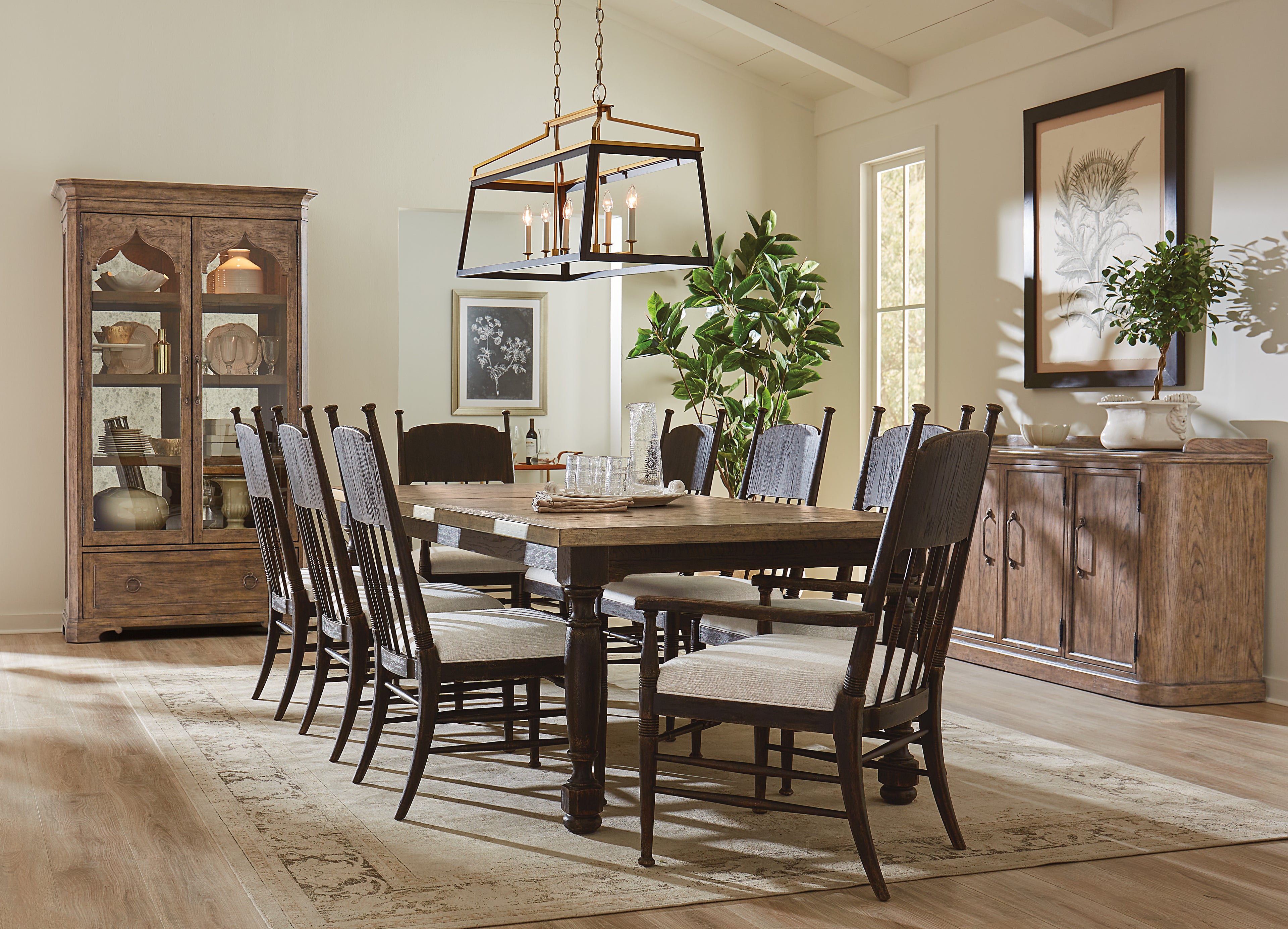 Americana Upholstered Seat Arm Chair | Molasses