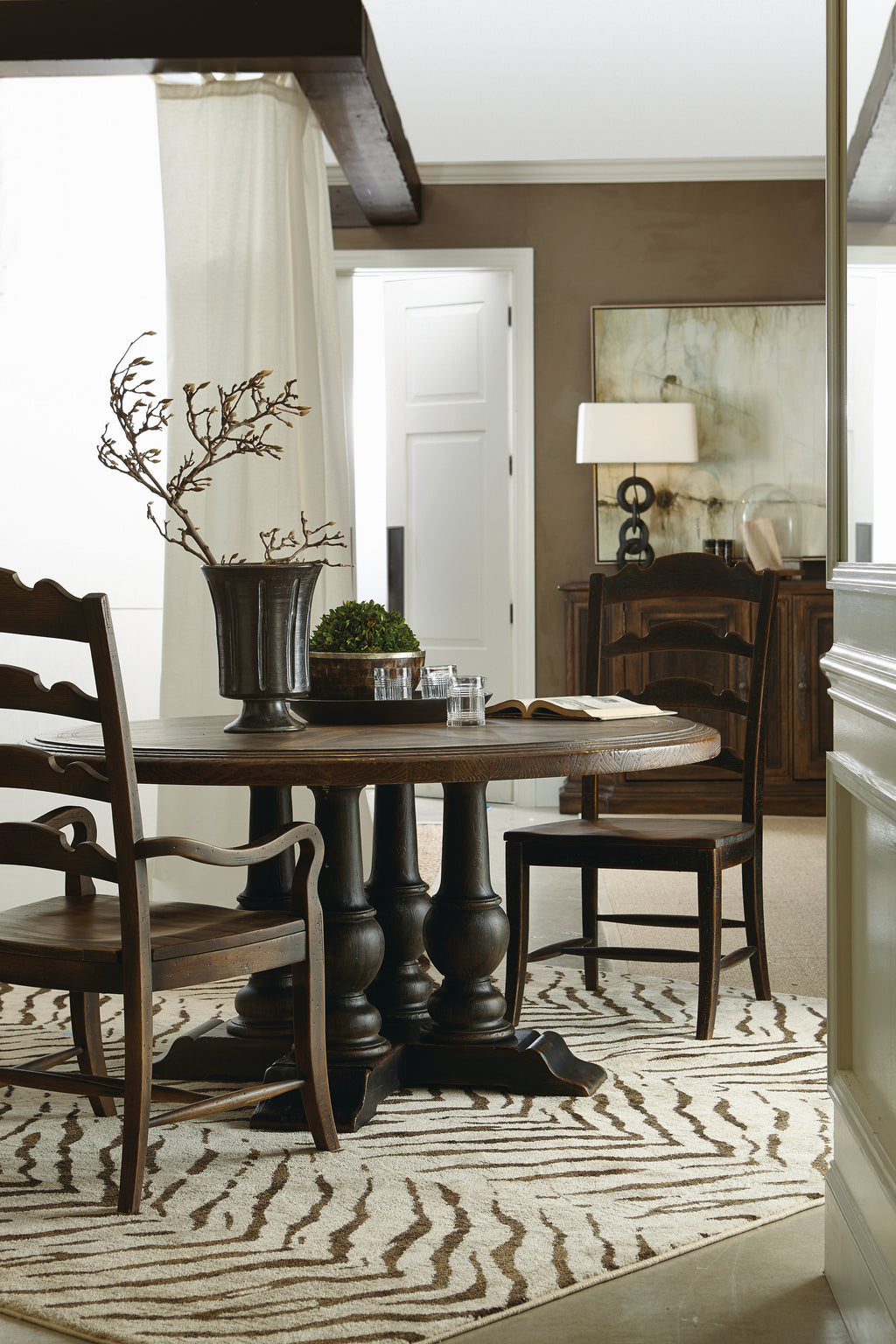 Hill Country Twin Sisters Ladderback Arm Chair | Timeworn Saddle Brown