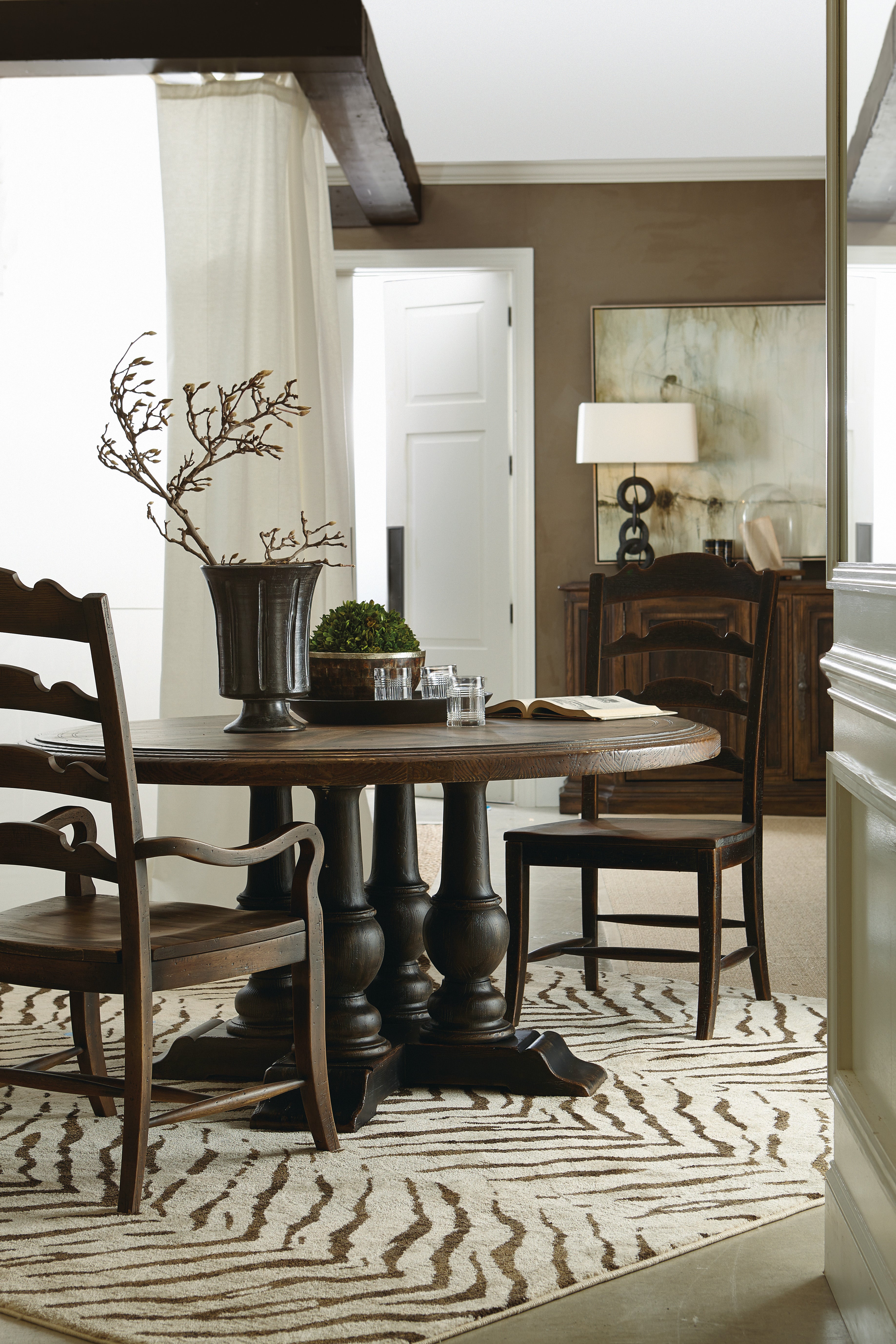 Hill Country Twin Sisters Ladderback Arm Chair | Timeworn Saddle Brown