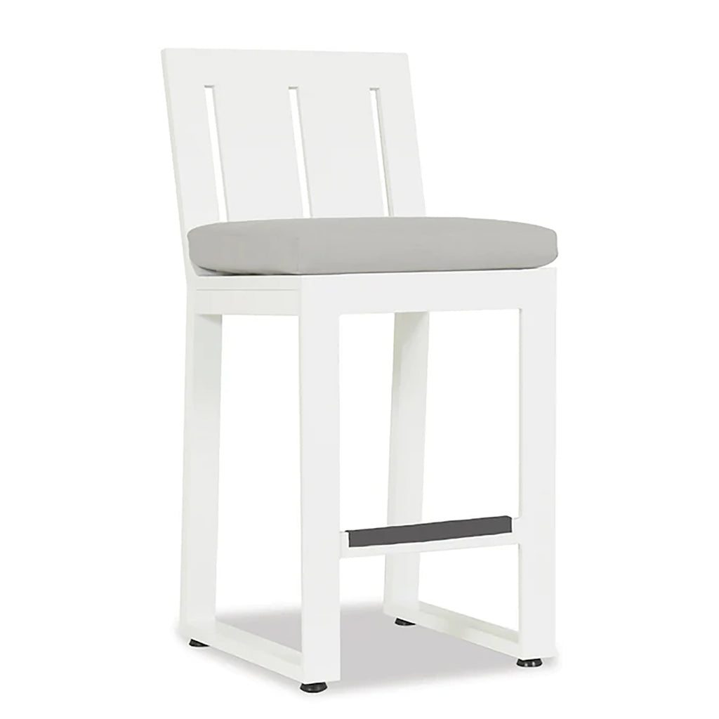 Newport Counter Stool in Cast Silver, No Welt