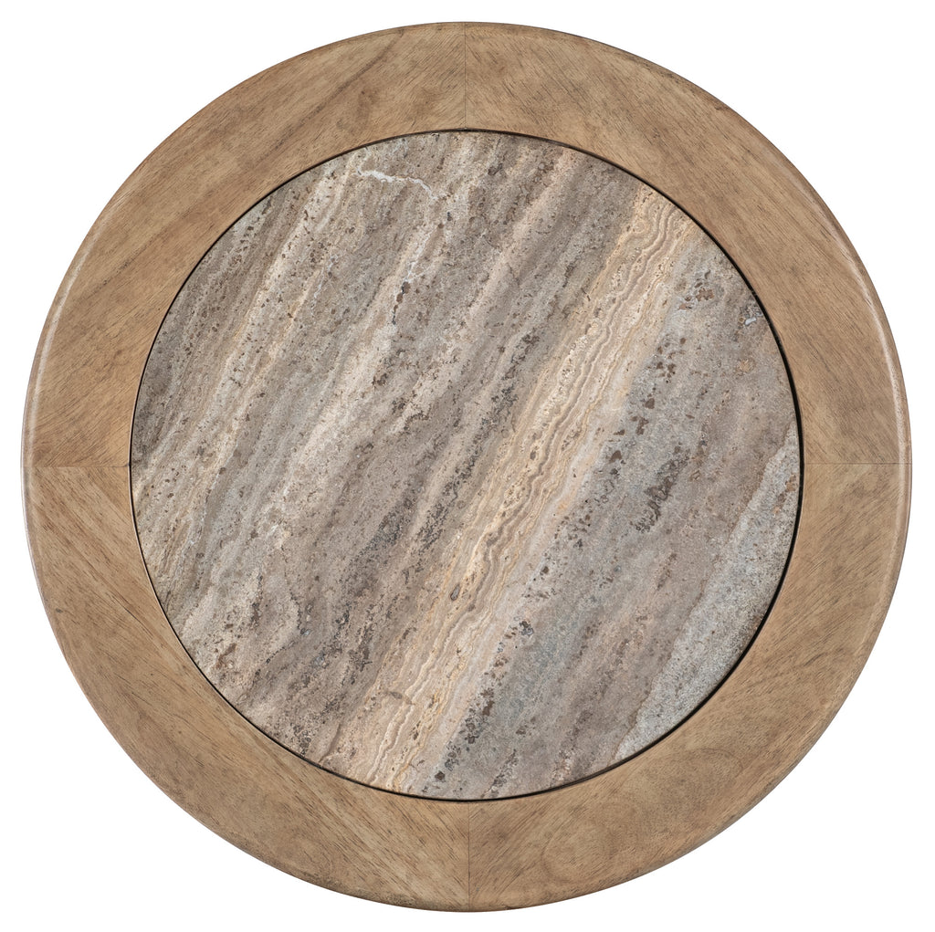 Vineyard Row Round Pedestal End Table