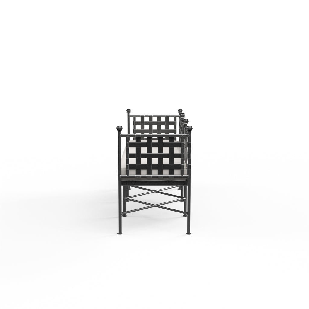 Provence Garden Bench in Canvas White w/ Self Welt