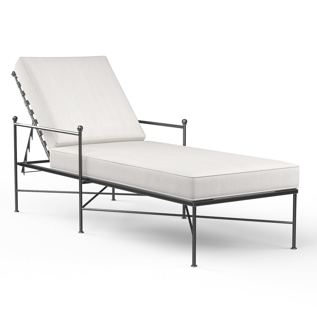 Provence Chaise Lounge in Canvas White w/ Self Welt