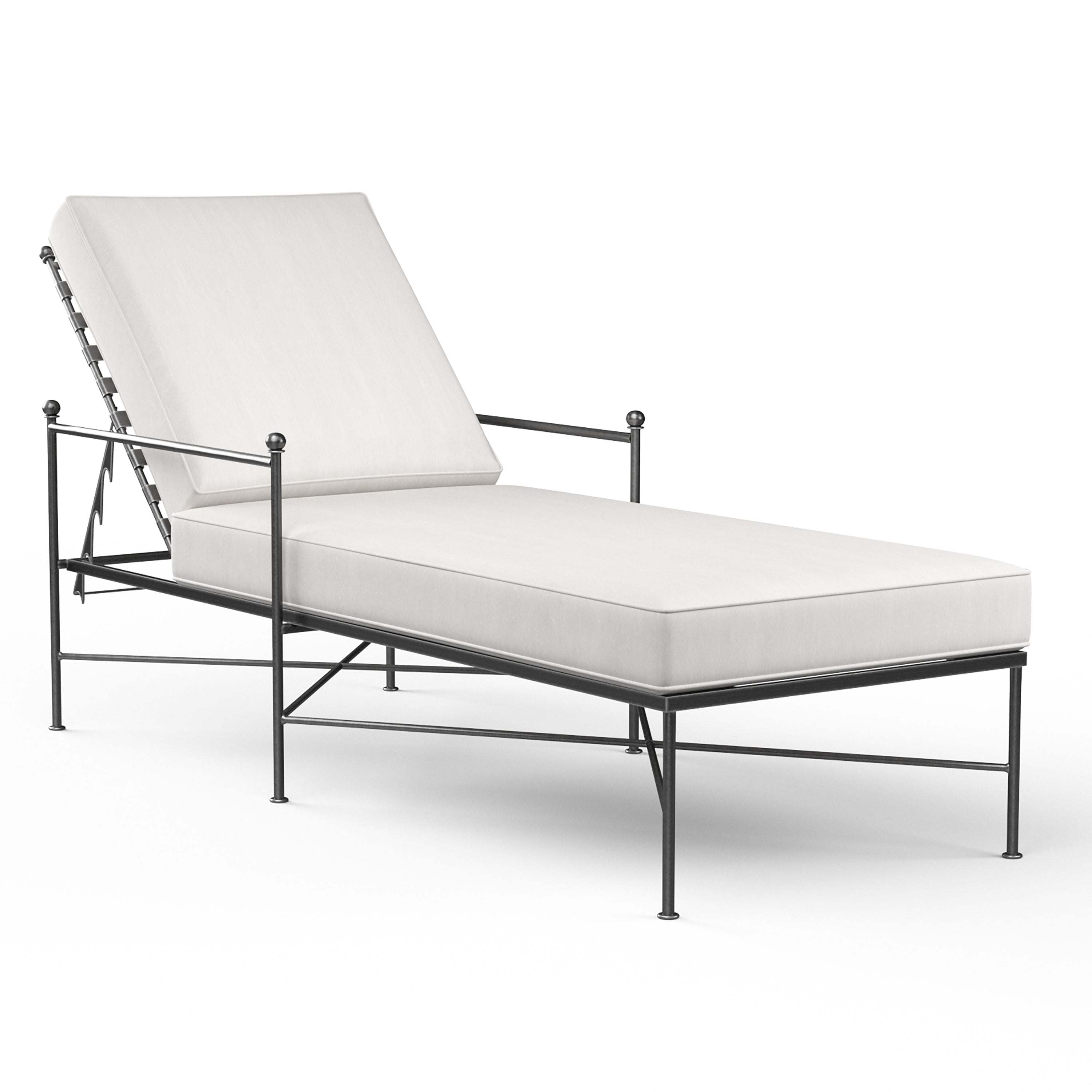 Provence Chaise Lounge in Canvas White w/ Self Welt