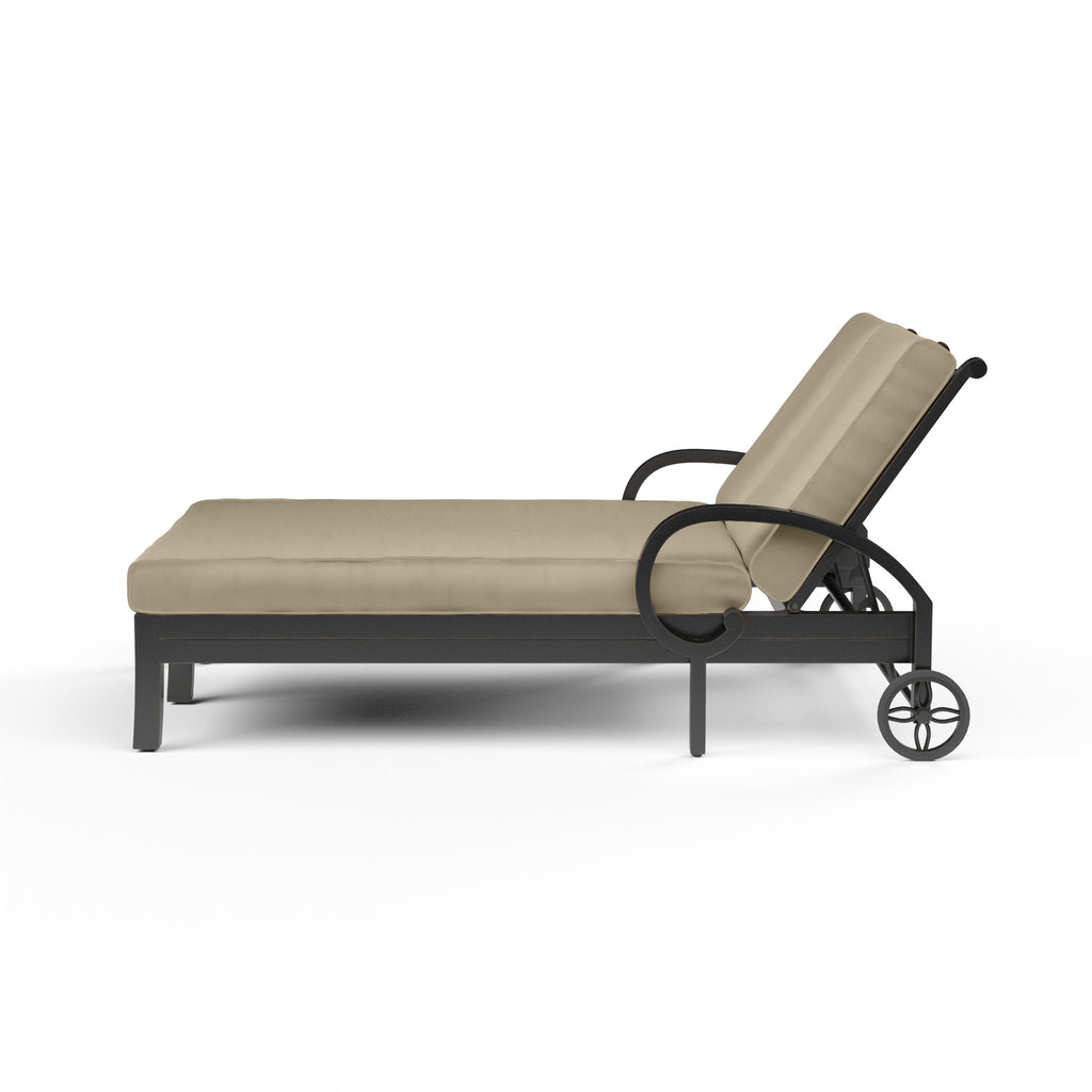 Monterey Double Chaise in Linen Stone w/ Selt Welt