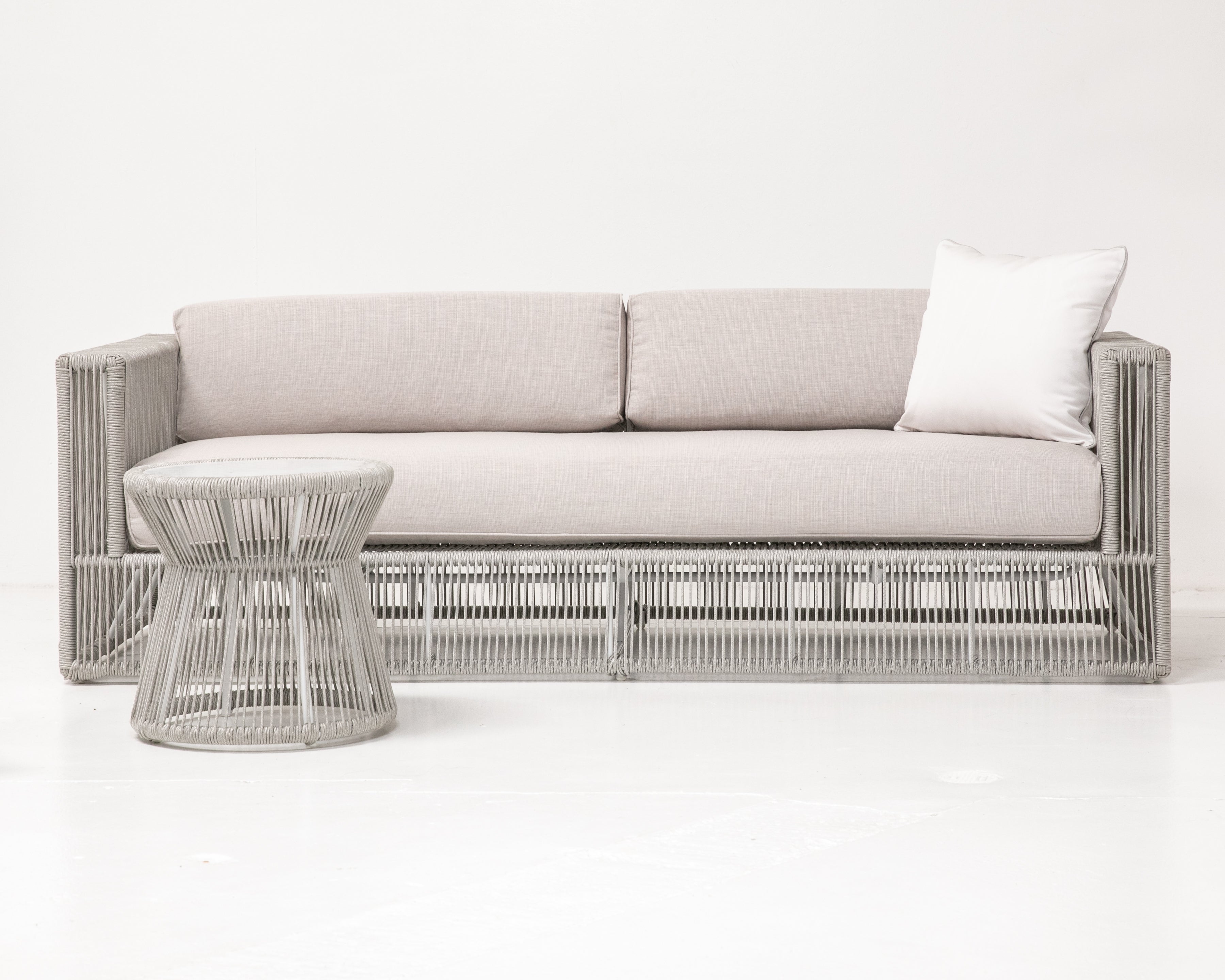 Miami End Table with Honed Carrara Marble Top