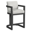 Malibu Barstool in Cast Silver, No Welt