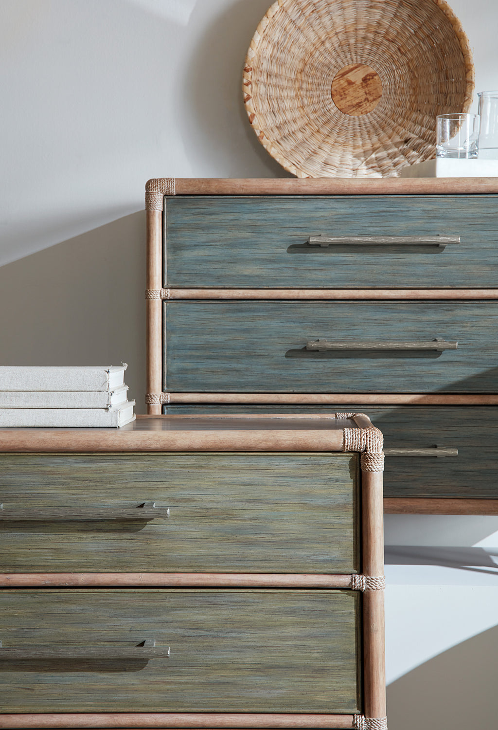 Retreat Pole Rattan Chest | Dune / Lagoon