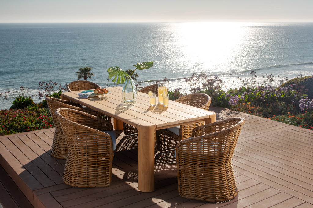 Playa Dining Chair in Soothe Pearl w/ Flange Welt