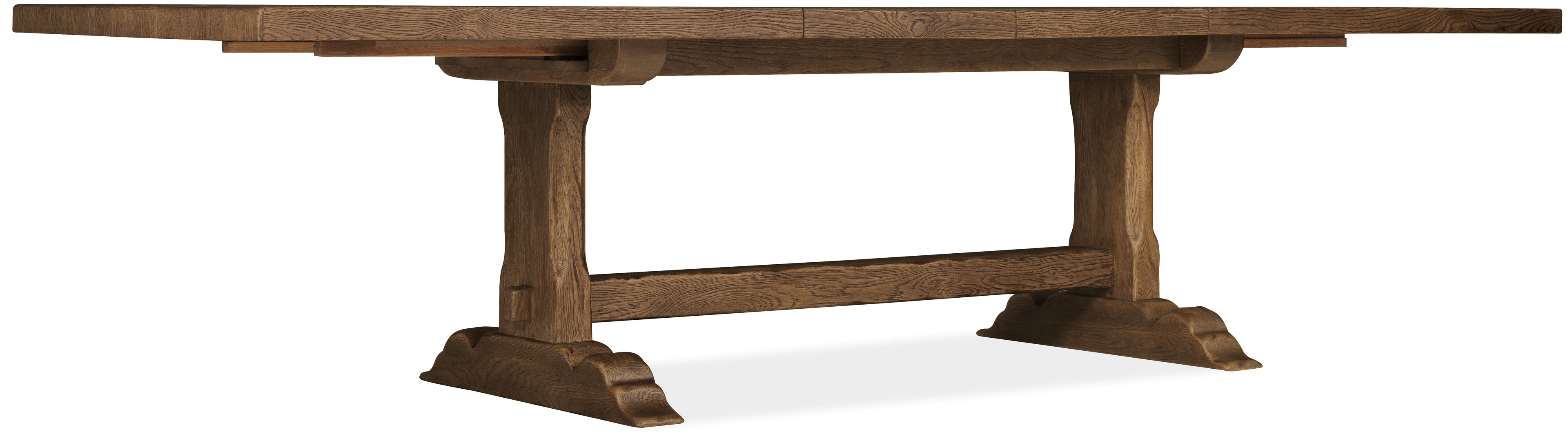 Driftwood Rectangle Dining Table with Two 20-inch Leaves | Worn Saddle