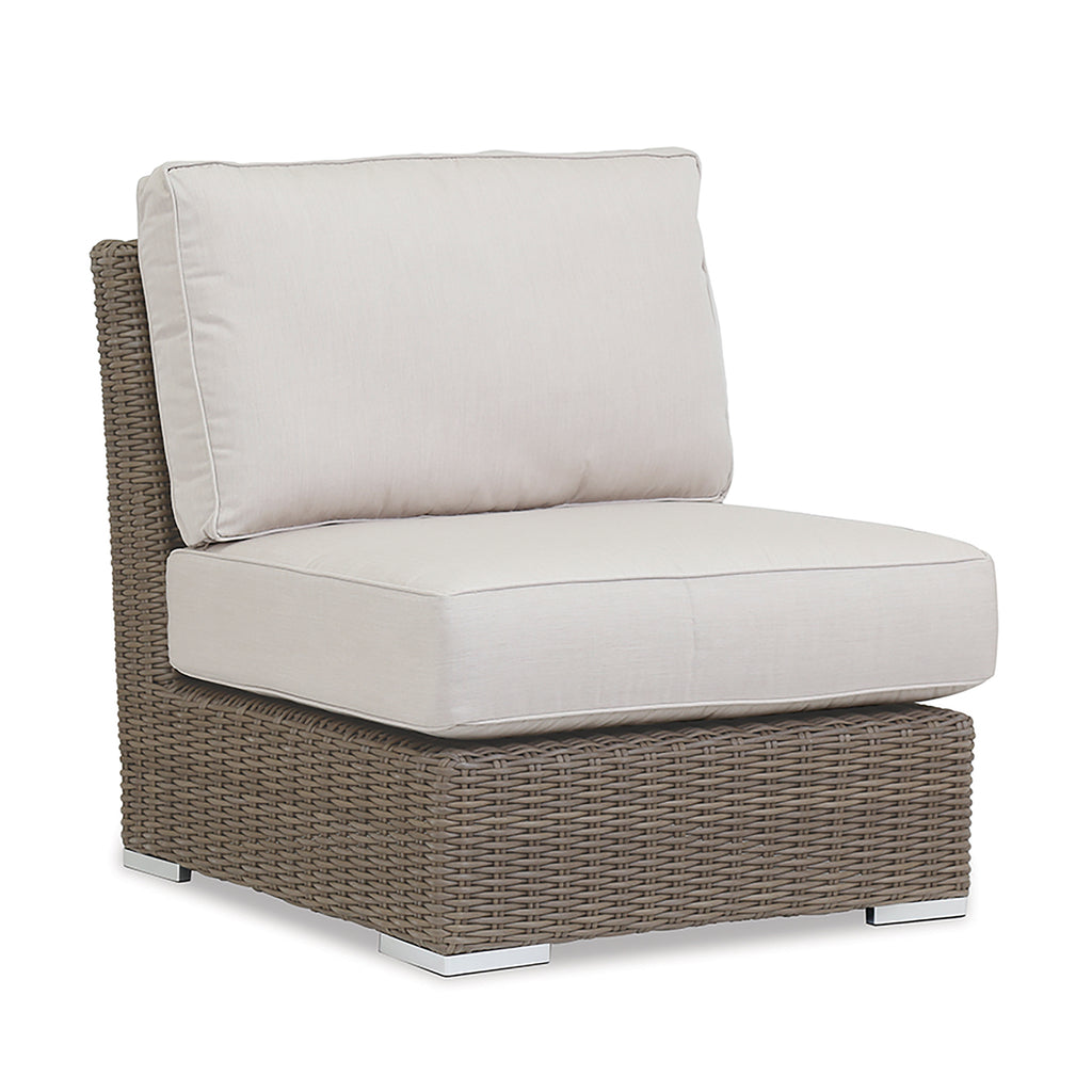 Coronado Armless Club Chair in Canvas Flax w/ Self Welt
