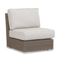 Coronado Armless Club Chair in Canvas Flax w/ Self Welt