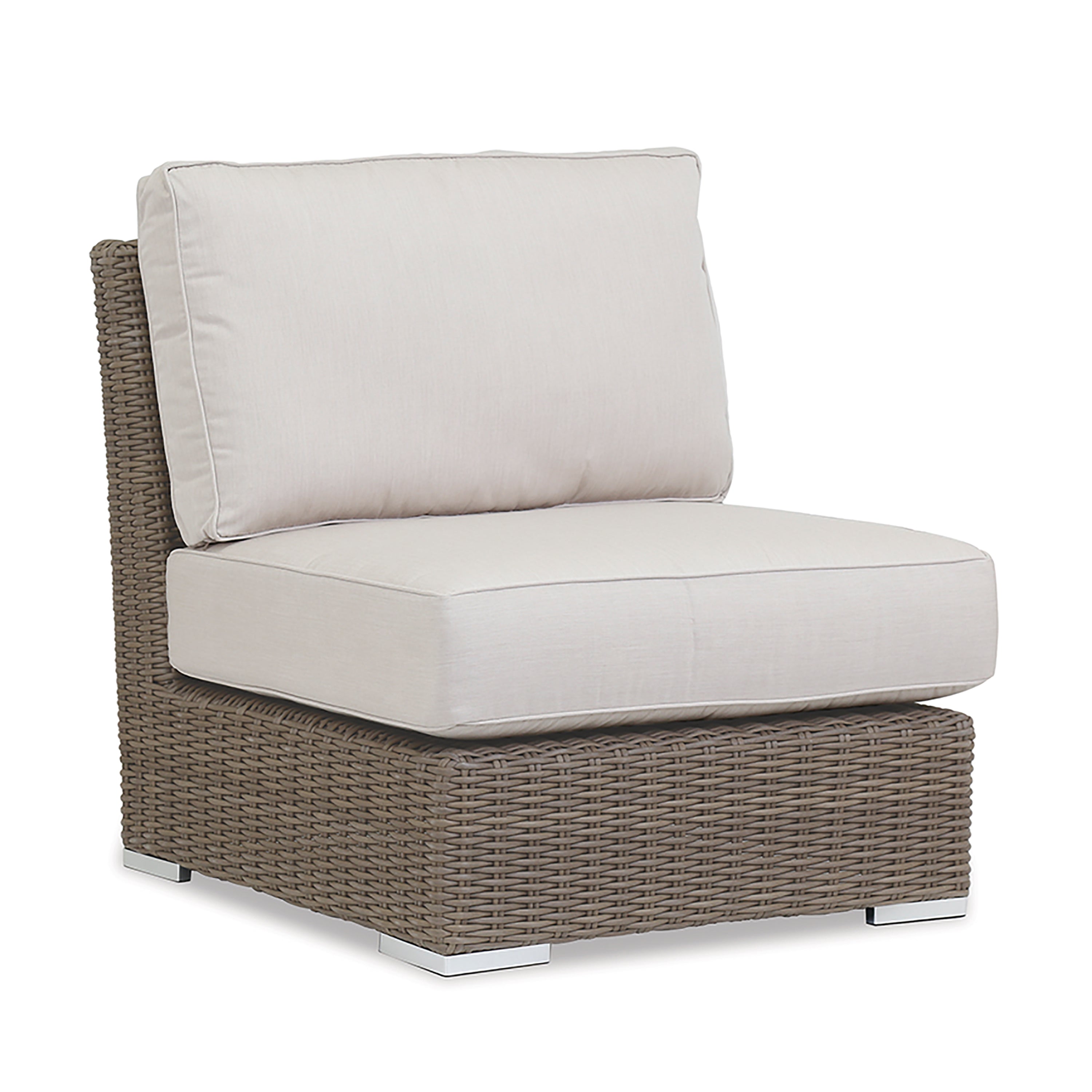 Coronado Armless Club Chair in Canvas Flax w/ Self Welt
