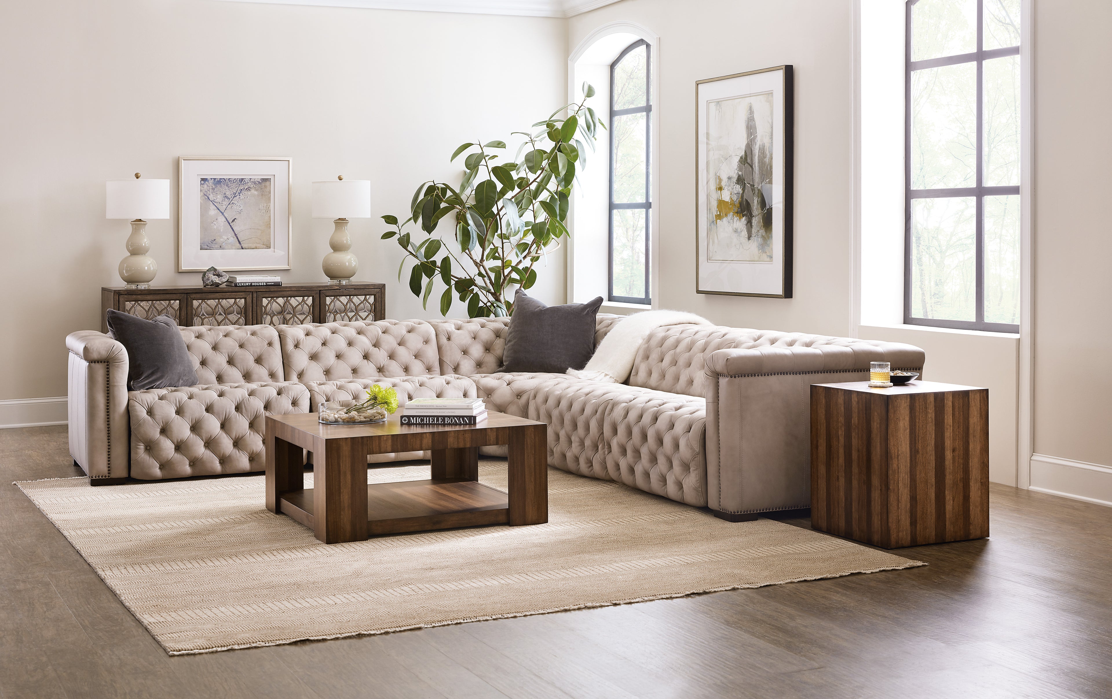 Savion Grandier 5-Piece Sectional with Power Recline & Power Headrest | Brown
