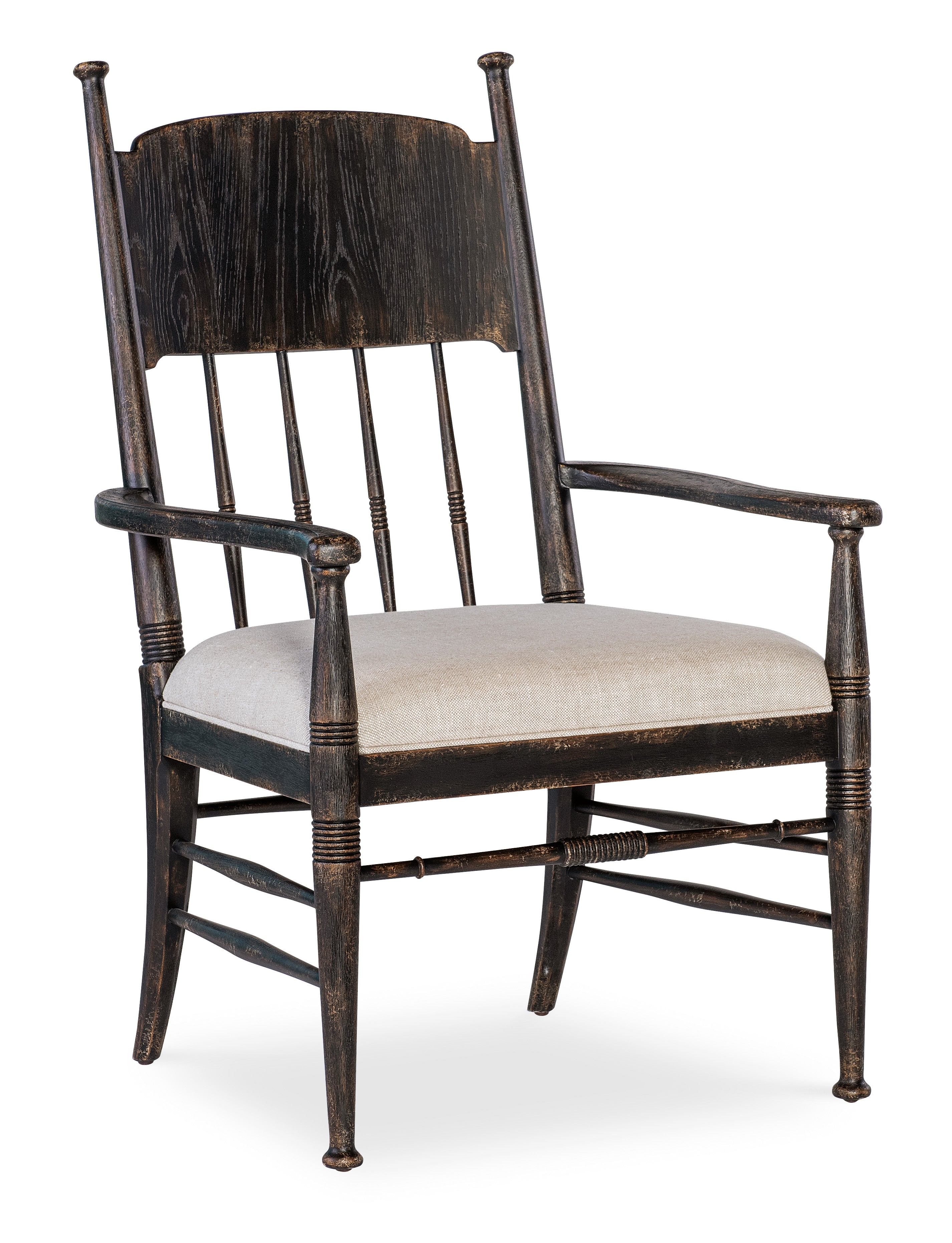 Americana Upholstered Seat Arm Chair | Molasses